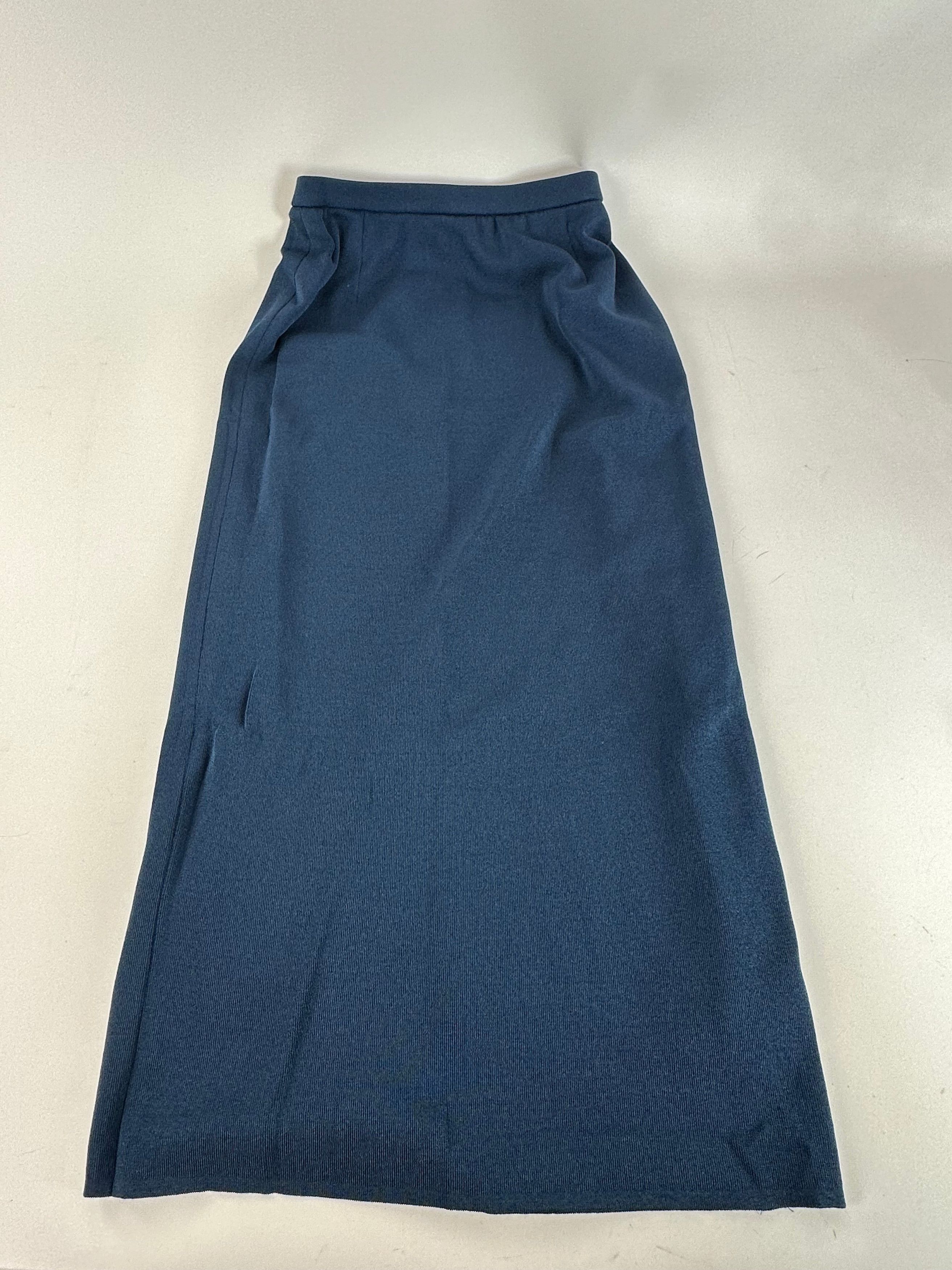 Yves Saint Laurent Vintage Navy Wool Maxi Skirt Size 30" / US 8 / IT 44 - 10 Thumbnail