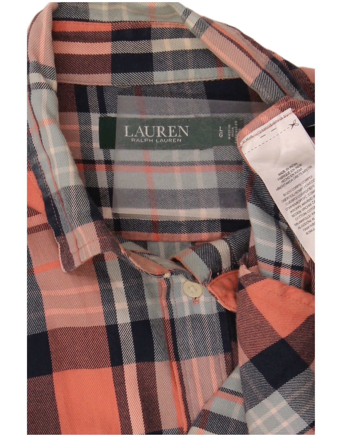 Ralph Lauren Womens Flannel Shirt UK 16 Large Multicoloured Check Cotton Size L / US 10 / IT 46 - 3 Thumbnail