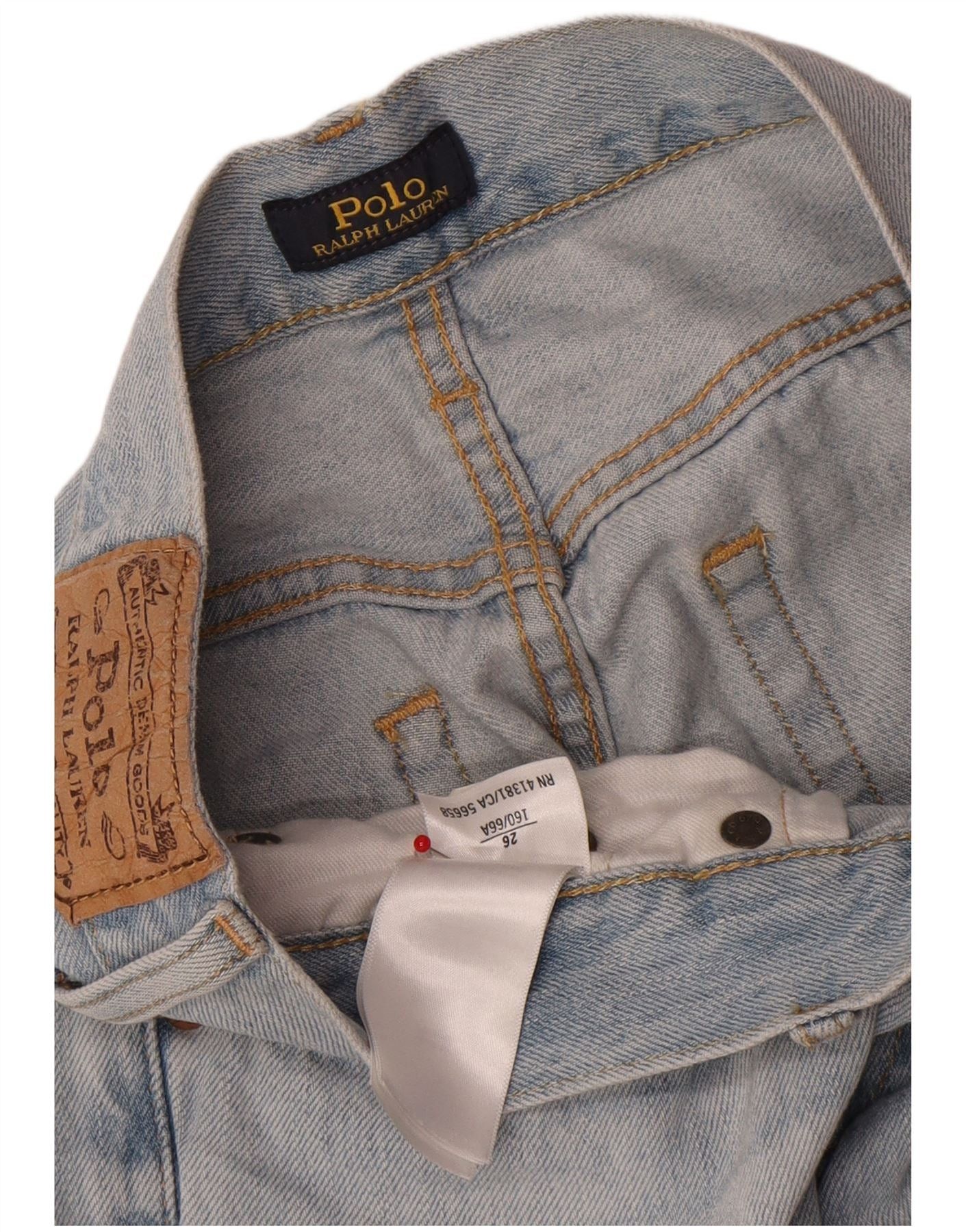 Polo Ralph Lauren Womens Straight Jeans W26 L26 Blue Patchwork Cotton Size 42" / US 20 - 3 Thumbnail