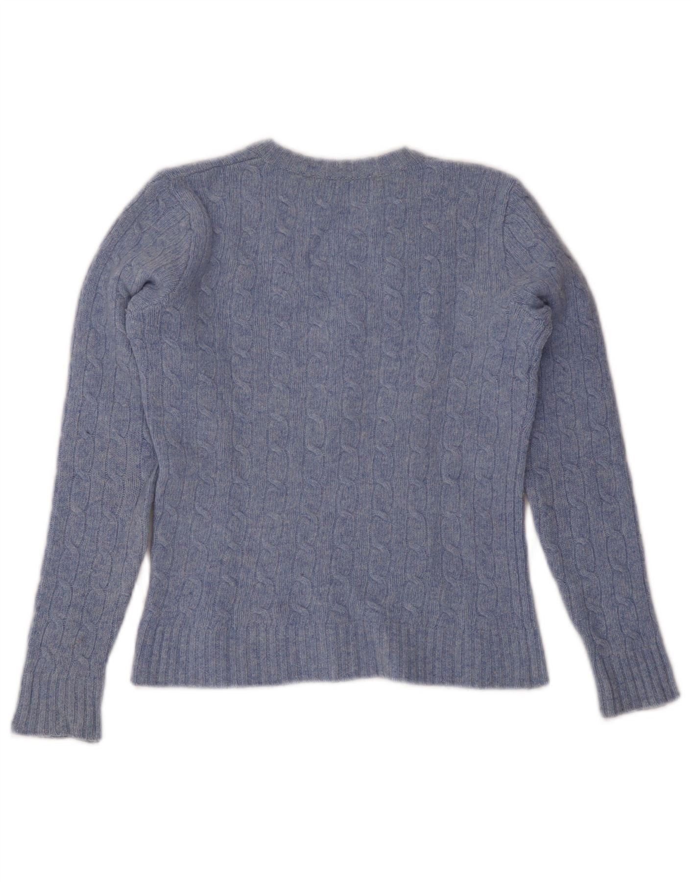 Ralph Lauren Womens Crop V-Neck Jumper Sweater UK 8 Small Blue Wool Size XXS / US 00 / IT 34 - 2 Thumbnail