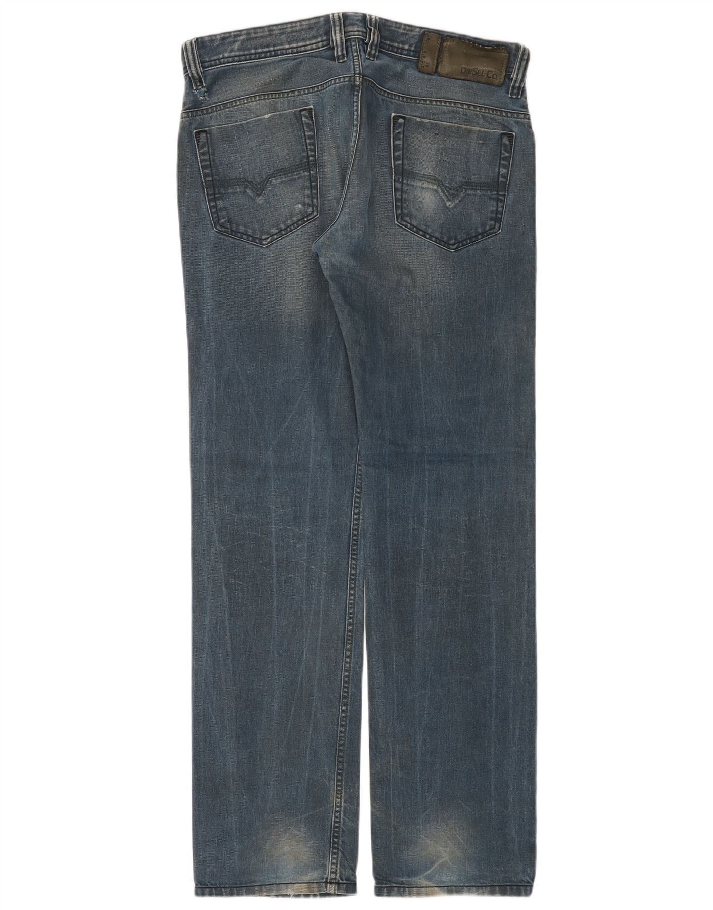 Diesel Mens Safado Regular Slim Straight Jeans W32 L32 Blue Cotton Size US 32 / EU 48 - 2 Thumbnail
