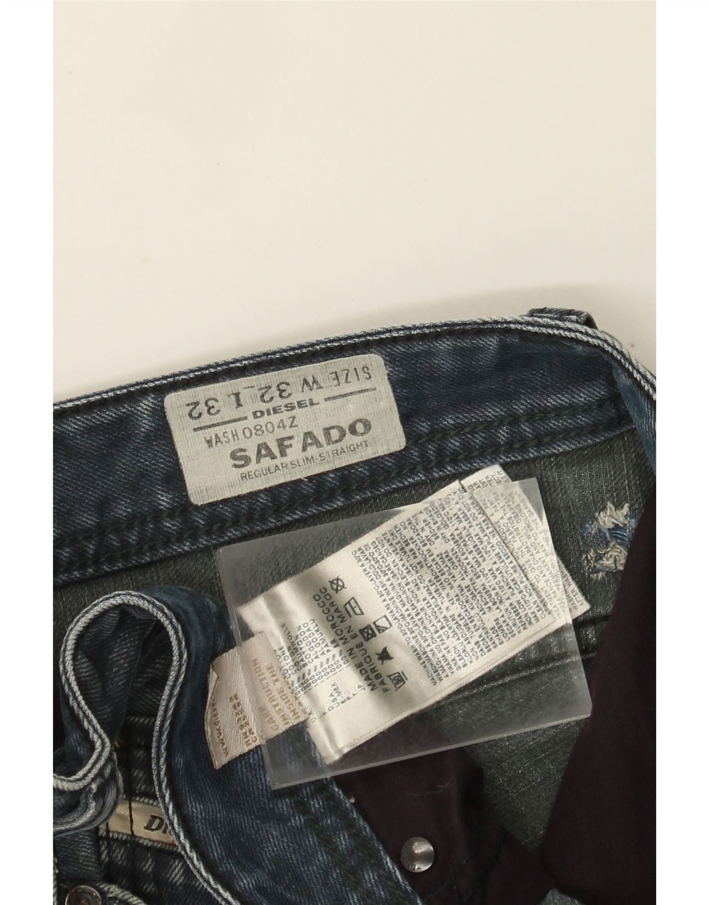 Diesel Mens Safado Regular Slim Straight Jeans W32 L32 Blue Cotton Size US 32 / EU 48 - 4 Thumbnail