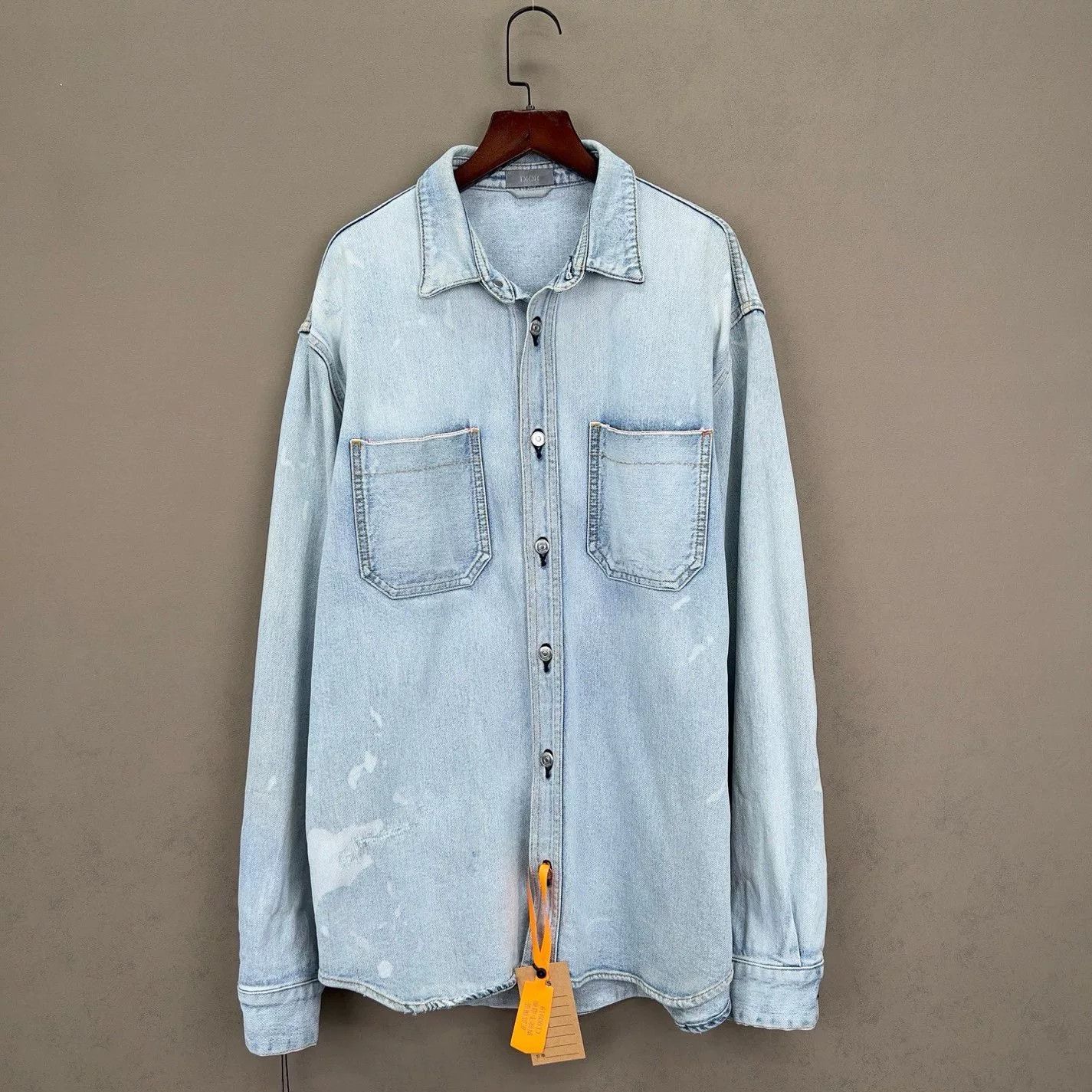 Dior Dior Washed Splatter Denim Shirt Jacket Size M Size US M / EU 48-50 / 2 - 2 Thumbnail