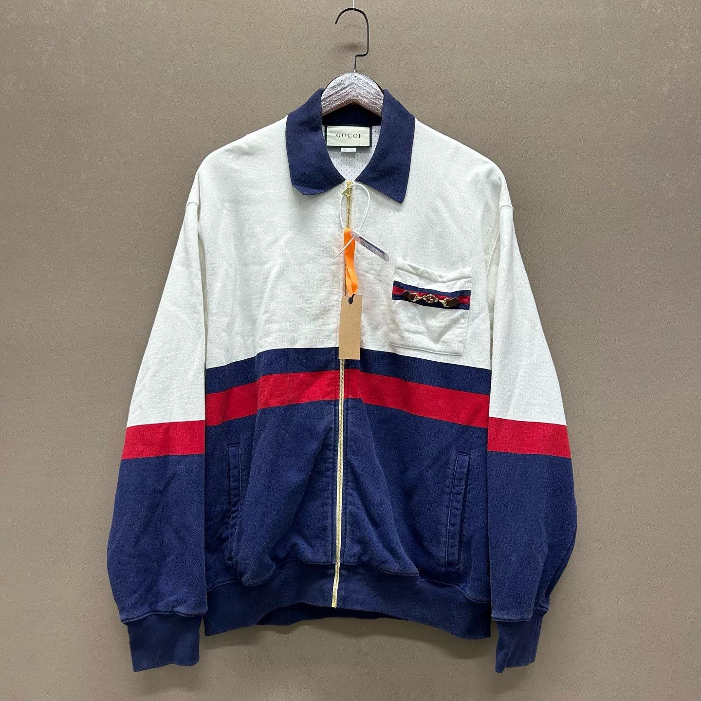 Gucci Gucci Striped Zip Jacket Size M Size US M / EU 48-50 / 2 - 2 Thumbnail