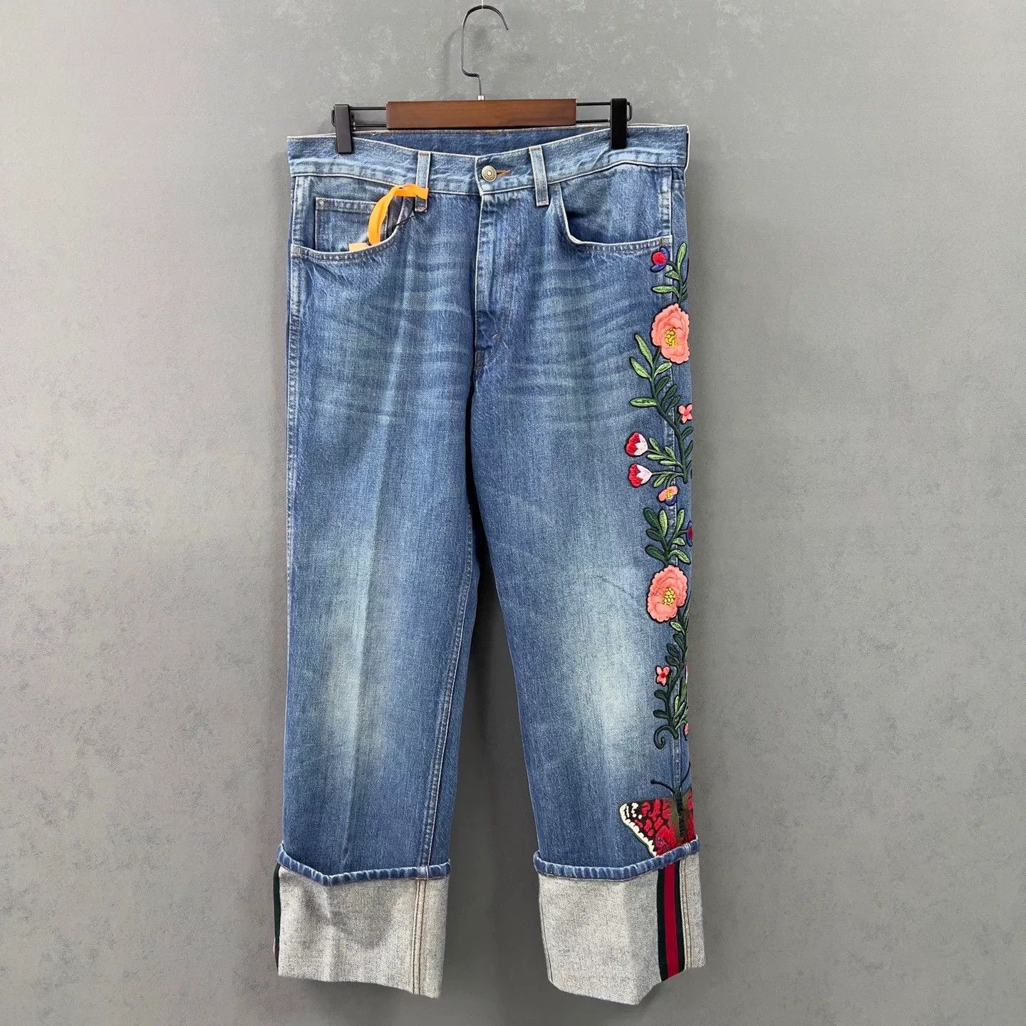 Gucci Gucci Floral Embroidered Denim Jeans Size 32 Size US 32 / EU 48 - 2 Thumbnail