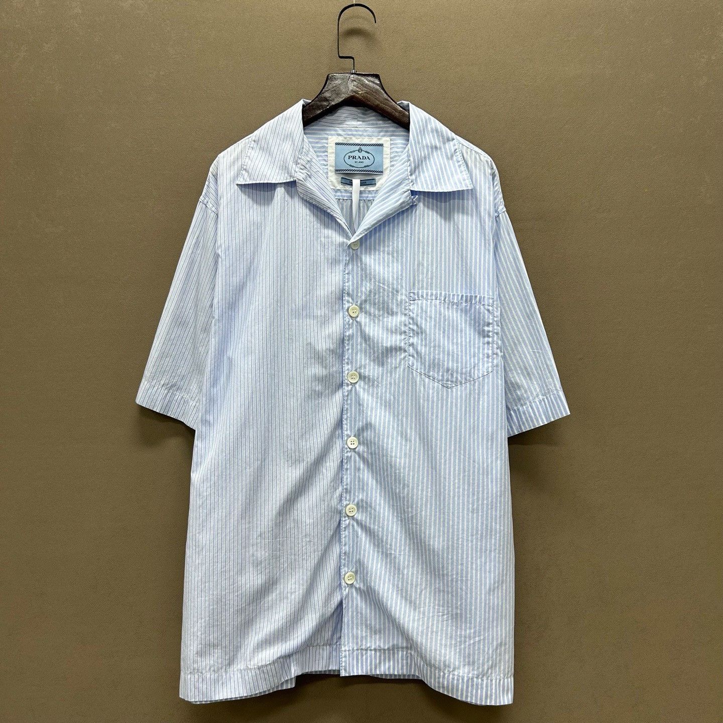 Prada Prada Striped Short Sleeve Shirt Size L Size US L / EU 52-54 / 3 - 2 Thumbnail