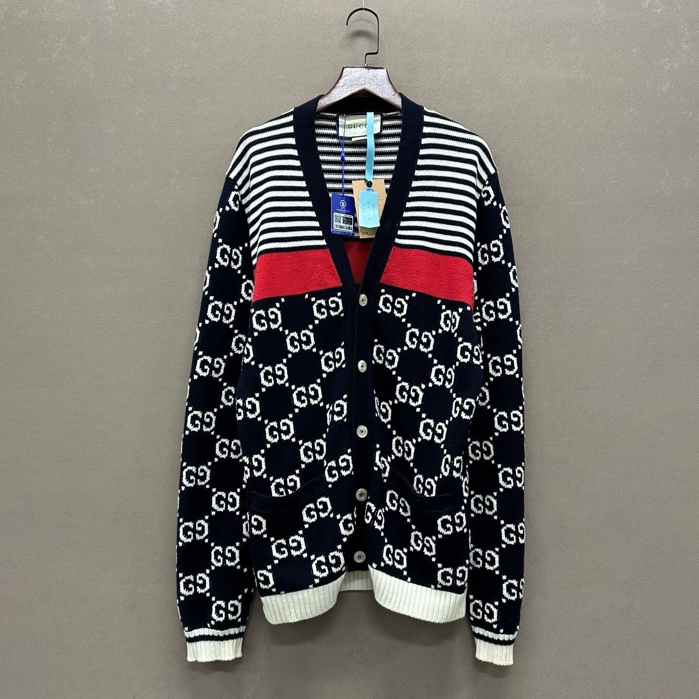 Gucci Gucci GG Logo Stripe Cardigan Size M Size US M / EU 48-50 / 2 - 2 Thumbnail