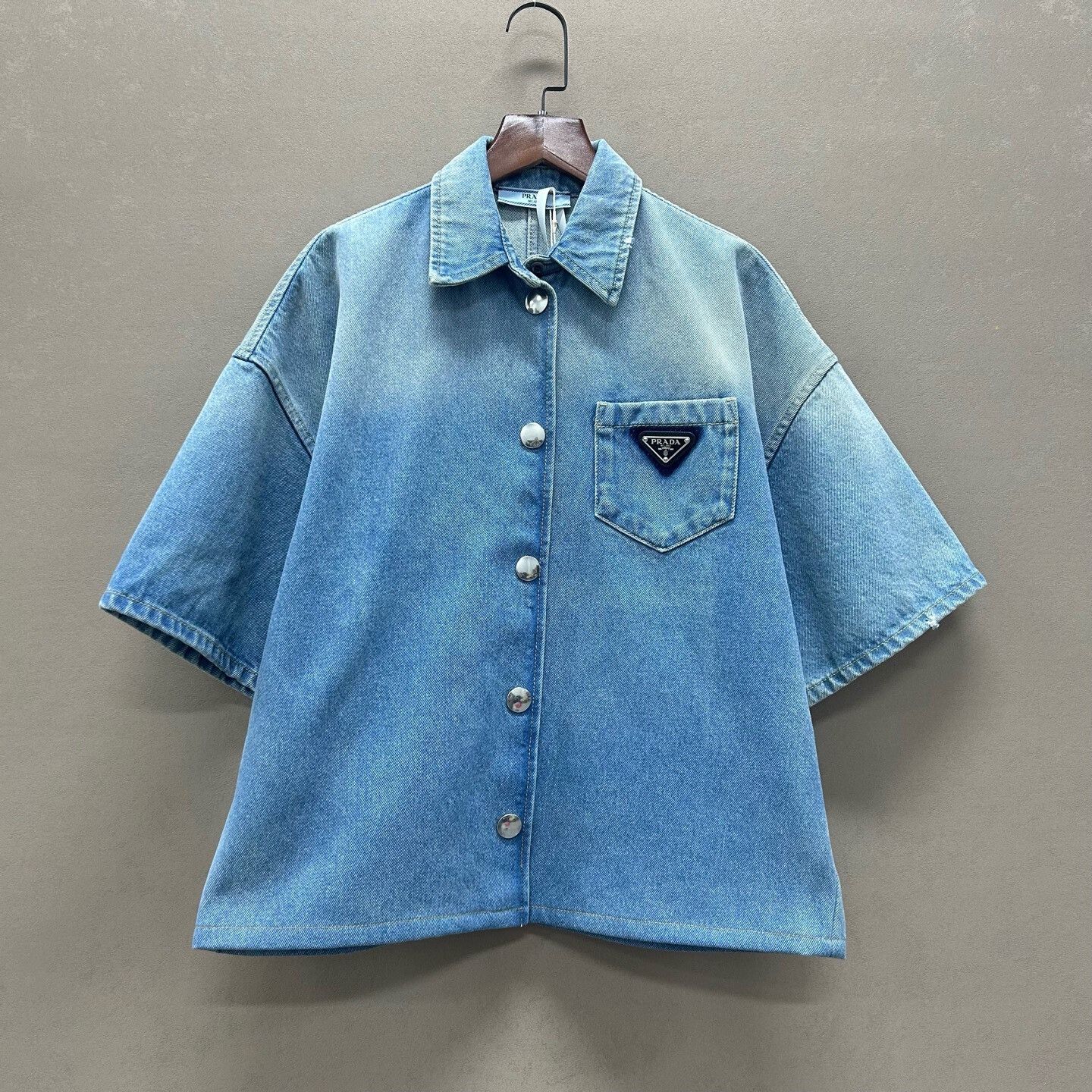 Prada Prada Triangle Logo Denim Shirt IT 38 Size XS / US 0-2 / IT 36-38 - 2 Thumbnail