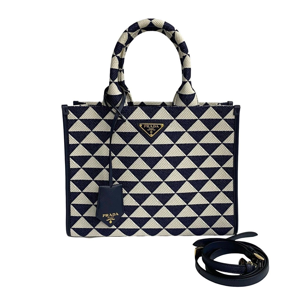 Prada Prada Prada Symbol Embroidery Fabric 2way Bag Textile Handbag DUTY FREE for USA Size ONE SIZE - 2 Thumbnail