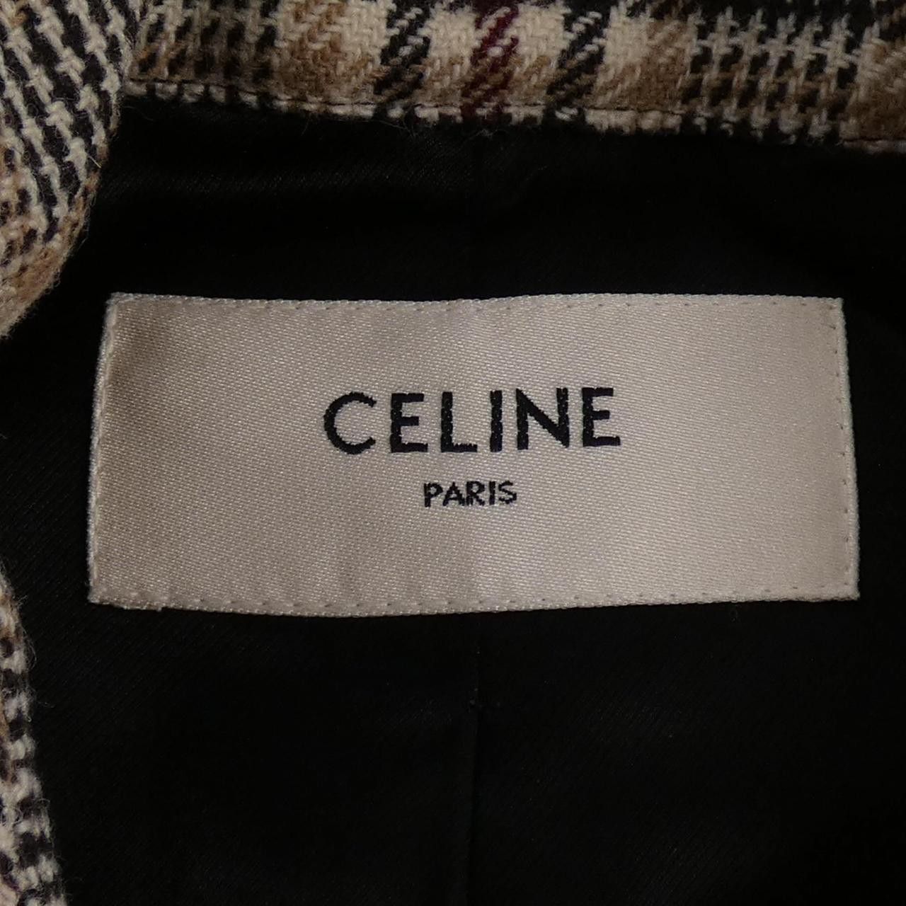 Celine Celine CELINE Prince of Wales Wool Coat Textile Outerwear 2M382330D DUTY FREE for USA Size ONE SIZE - 4 Thumbnail