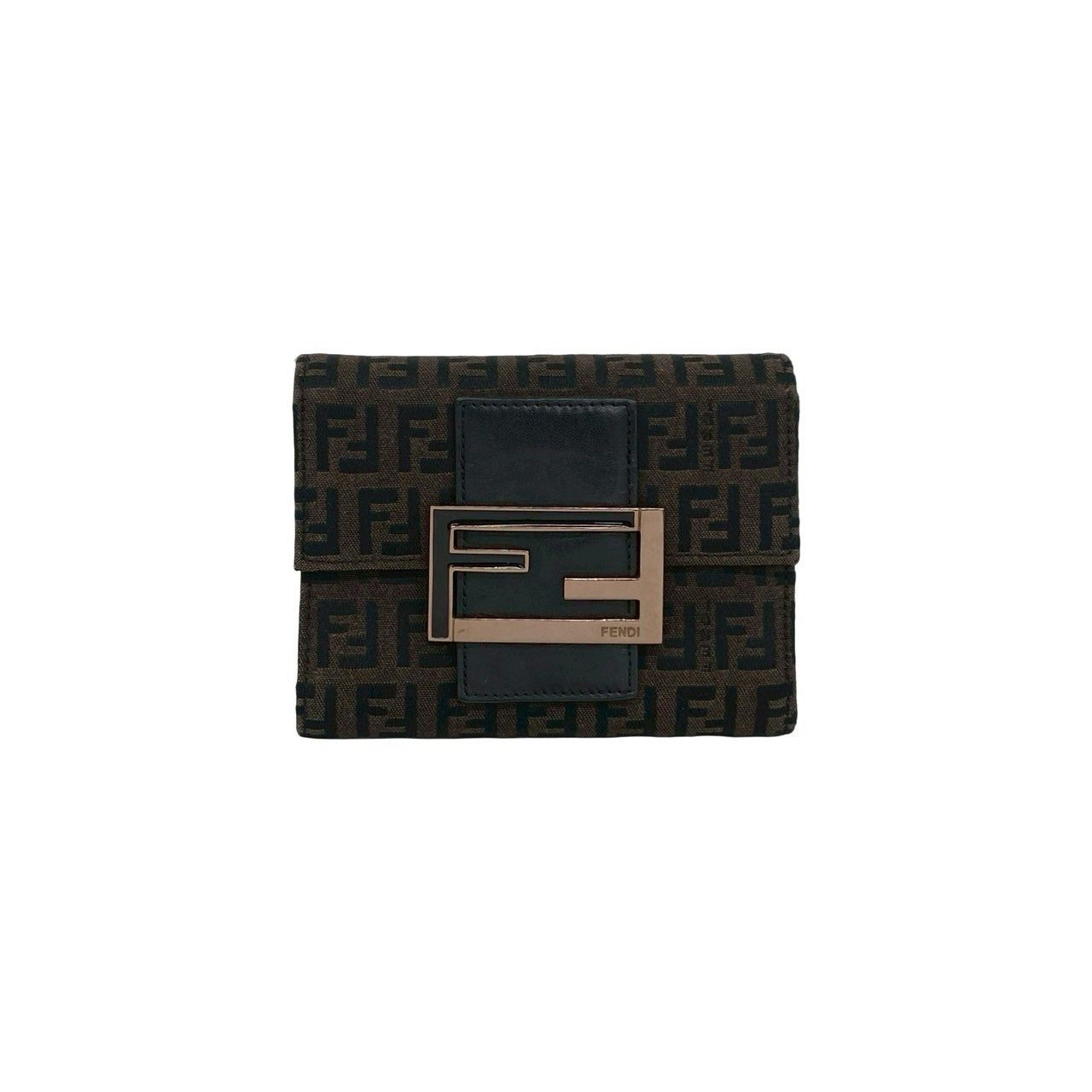 Fendi Fendi Fendi Zucca Canvas Leather Trifold Wallet Leather Short Wallet DUTY FREE for USA Size ONE SIZE - 2 Thumbnail