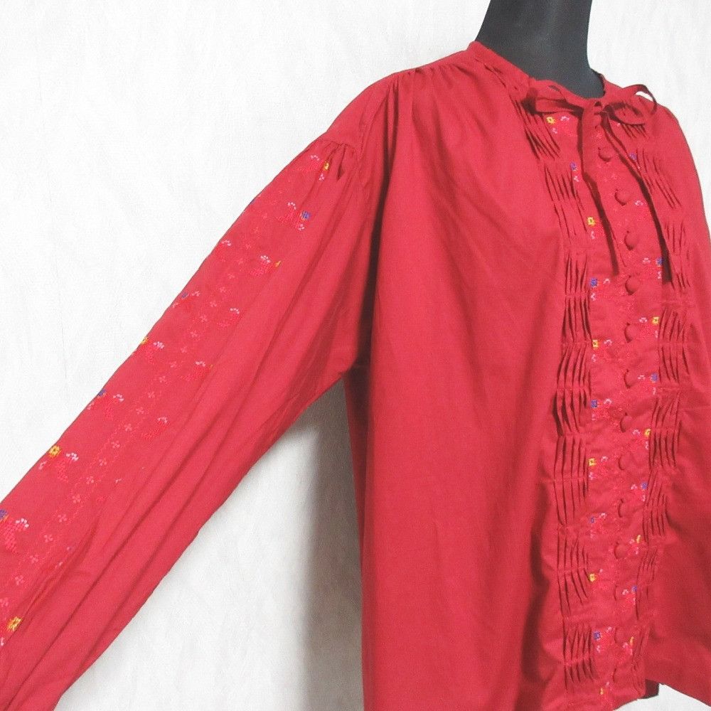 Other Other PINK HOUSE Embroidered Ribbon Blouse Textile Tops DUTY FREE for USA Size ONE SIZE - 4 Thumbnail