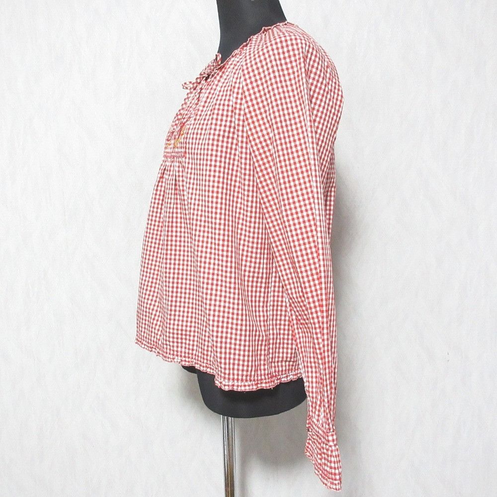 Other Other PINK HOUSE Embroidered Gingham Blouse Textile Tops P012BFB52B DUTY FREE for USA Size ONE SIZE - 3 Thumbnail