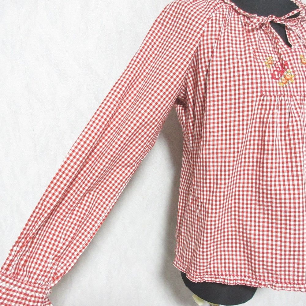 Other Other PINK HOUSE Embroidered Gingham Blouse Textile Tops P012BFB52B DUTY FREE for USA Size ONE SIZE - 5 Thumbnail