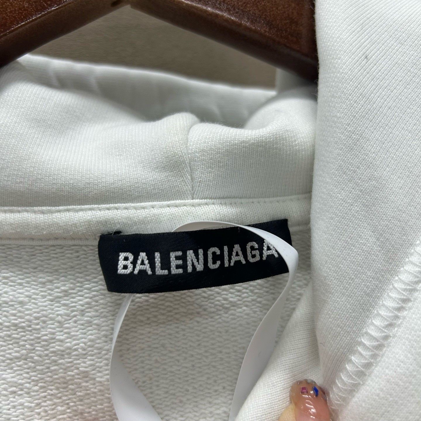 Balenciaga Balenciaga White Logo Hoodie Size M Size US M / EU 48-50 / 2 - 4 Thumbnail