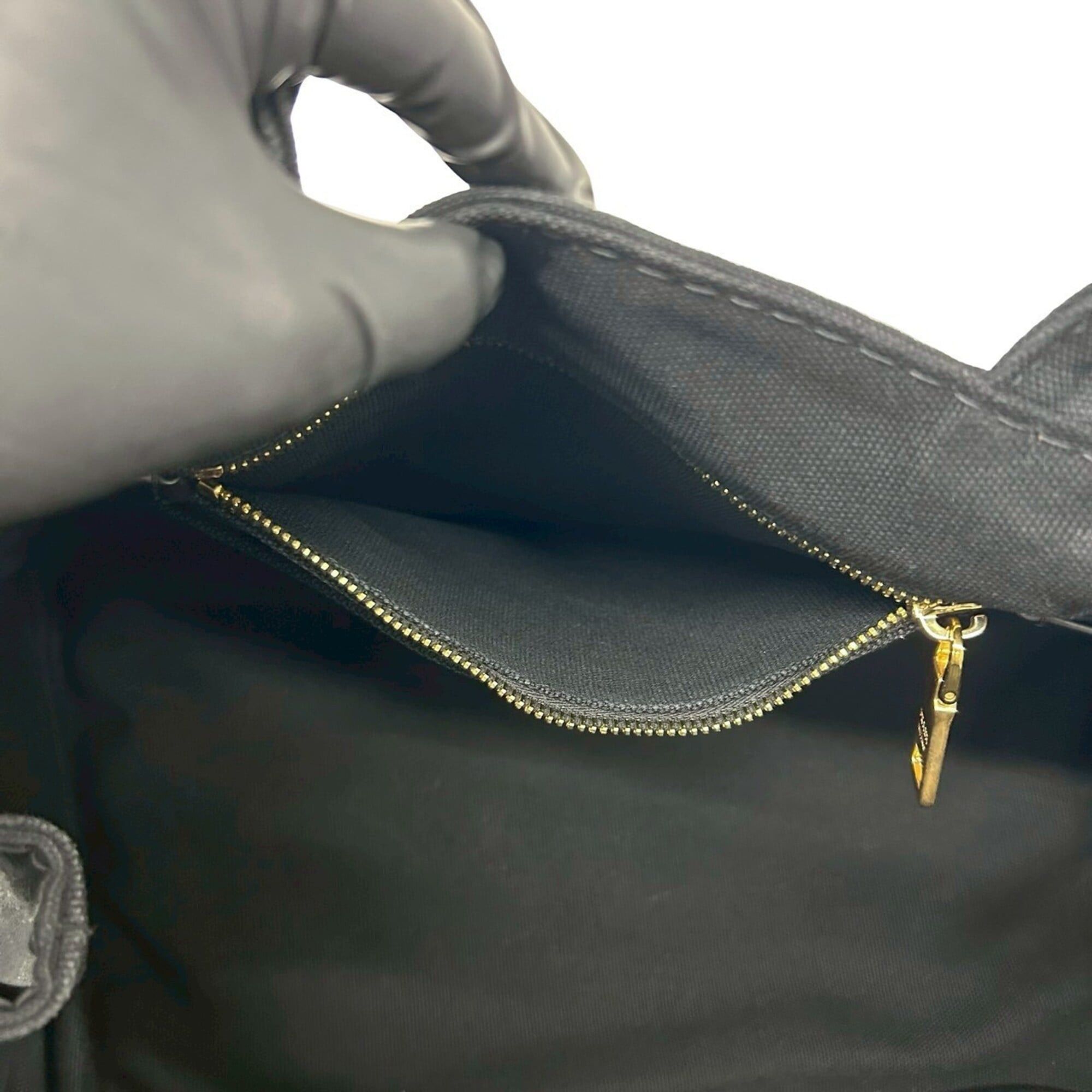 Prada PRADA Canapa Triangle Logo Hardware Canvas 2-way Handbag Shoulder Bag Tote Black 35434 Size ONE SIZE - 10 Thumbnail