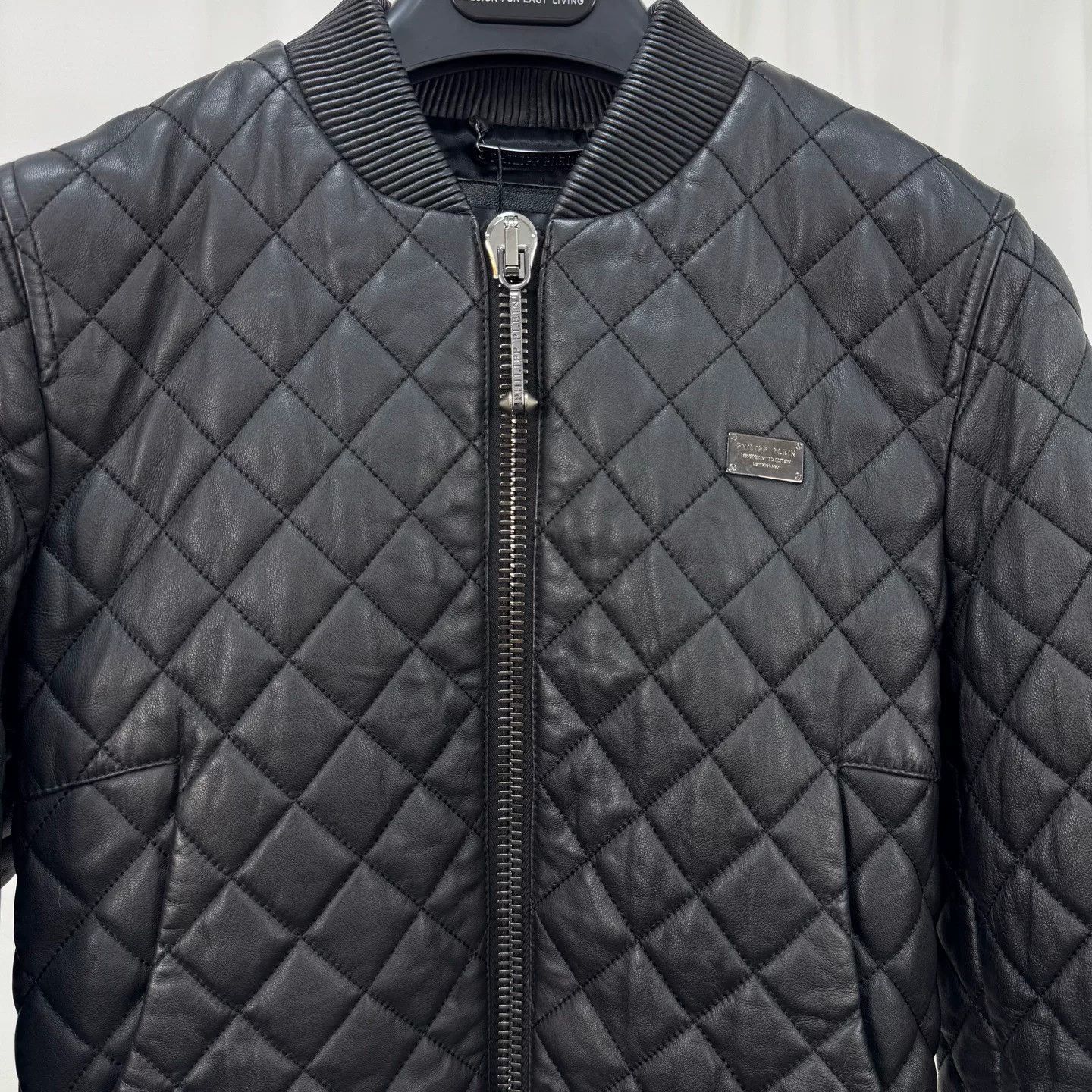 Philipp Plein Philipp Plein Quilted Rhinestone Leather Jacket Size S Size S / US 4 / IT 40 - 4 Thumbnail