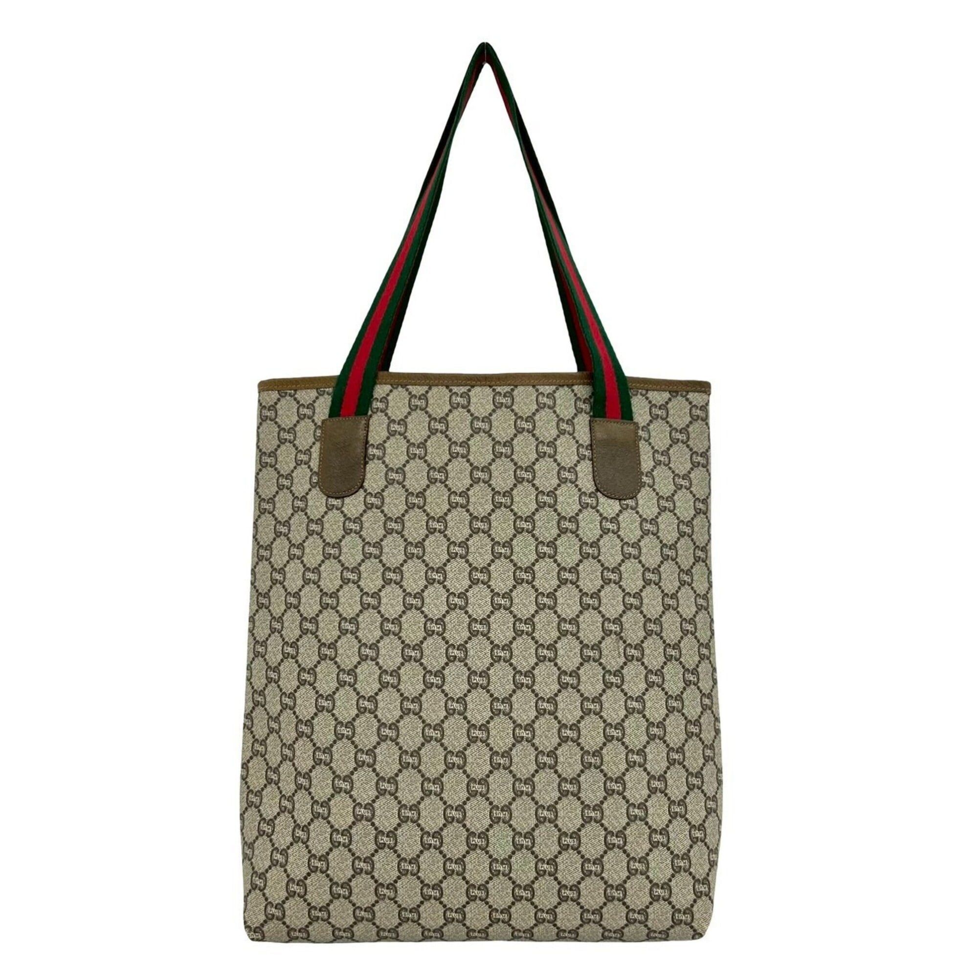 Gucci GUCCI Old Gucci Sherry Line Plus Logo Hardware GG Pattern Leather Tote Bag Brown 84093 Size ONE SIZE - 3 Thumbnail