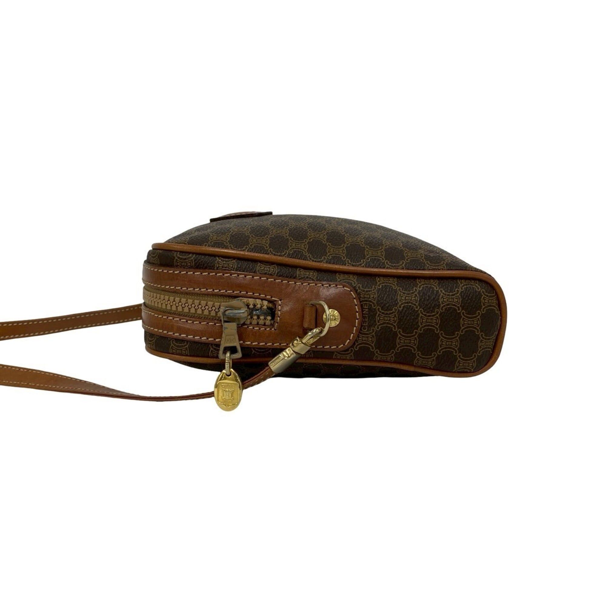 Celine CELINE Vintage Magadham Blazon Triomphe Pattern Logo Leather Shoulder Bag/Pochette Brown 71000 Size ONE SIZE - 5 Thumbnail