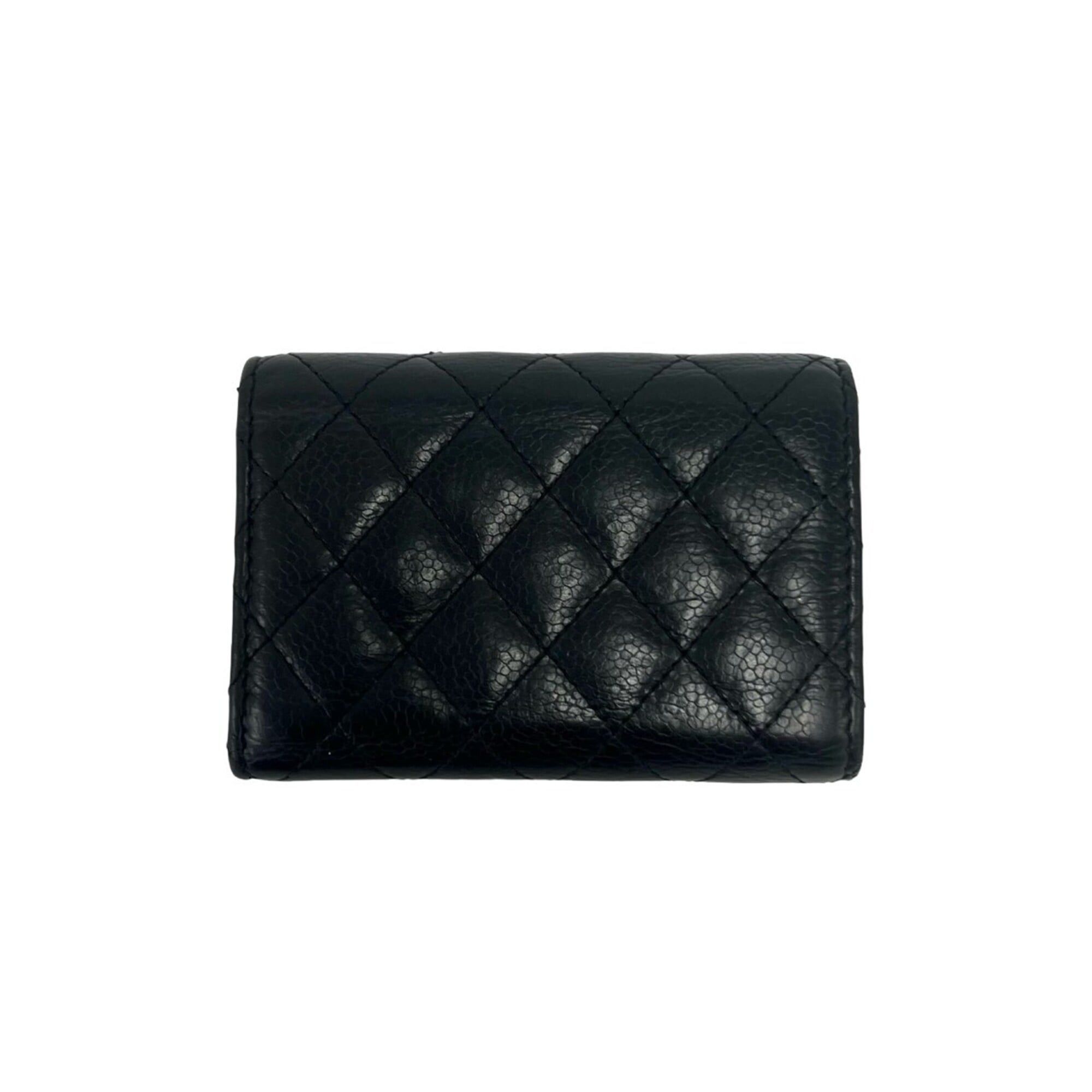 Chanel CHANEL Boy Chanel Caviar Skin Leather Tri-fold Wallet, Black, 53389 Size ONE SIZE - 2 Thumbnail