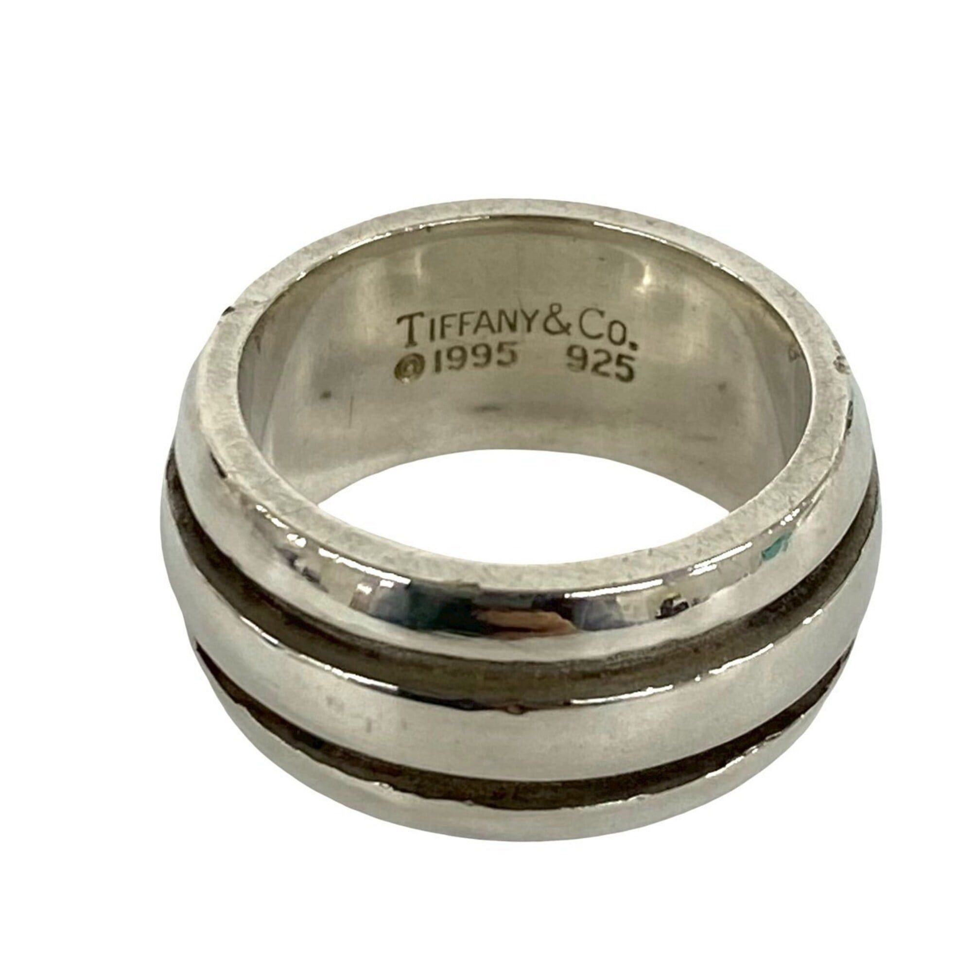 Tiffany & Co. TIFFANY&Co. Tiffany Grooved Double Line Ring, Sterling Silver 925, Silver, Item No. 26949 Size ONE SIZE - 3 Thumbnail