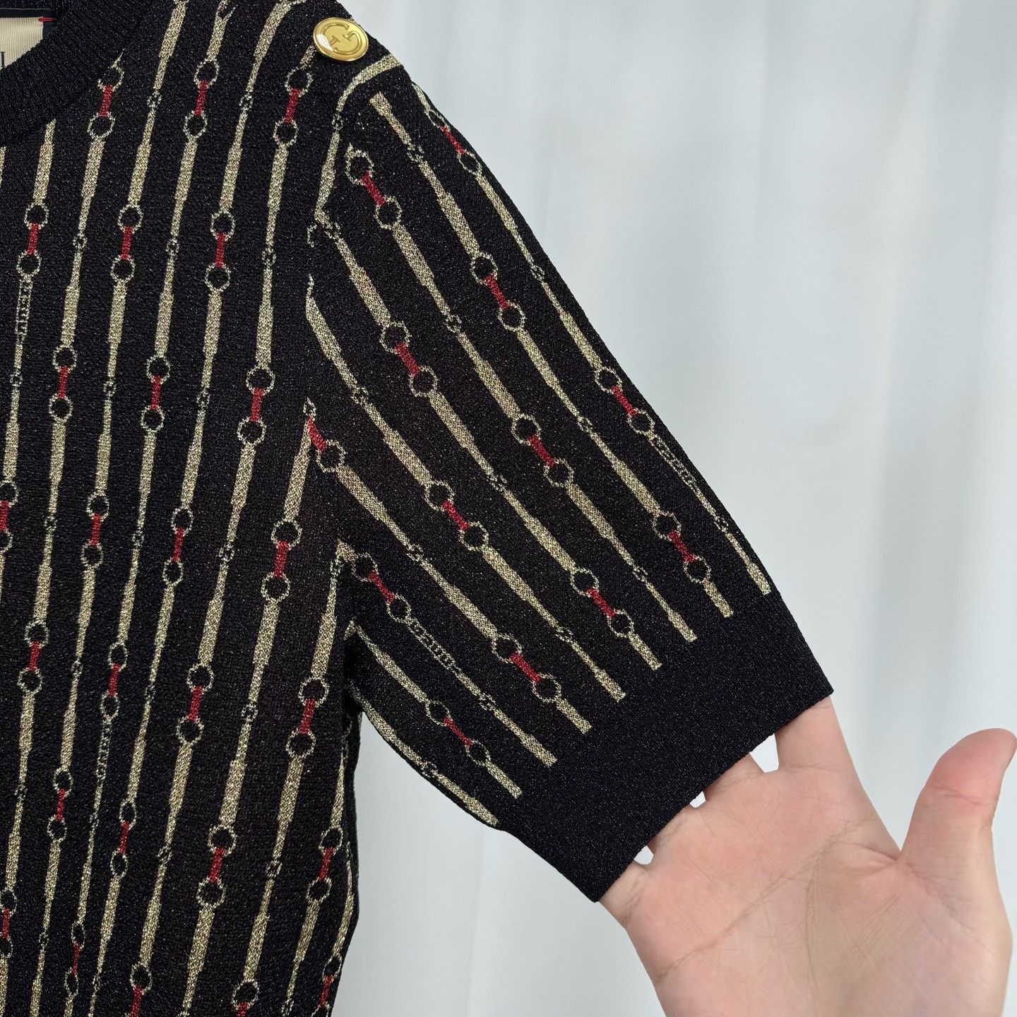 Gucci Gucci Horsebit Pattern Knit Top Size S Size S / US 4 / IT 40 - 5 Thumbnail