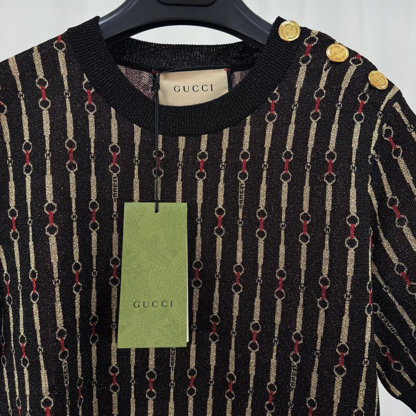 Gucci Gucci Horsebit Pattern Knit Top Size S Size S / US 4 / IT 40 - 4 Thumbnail