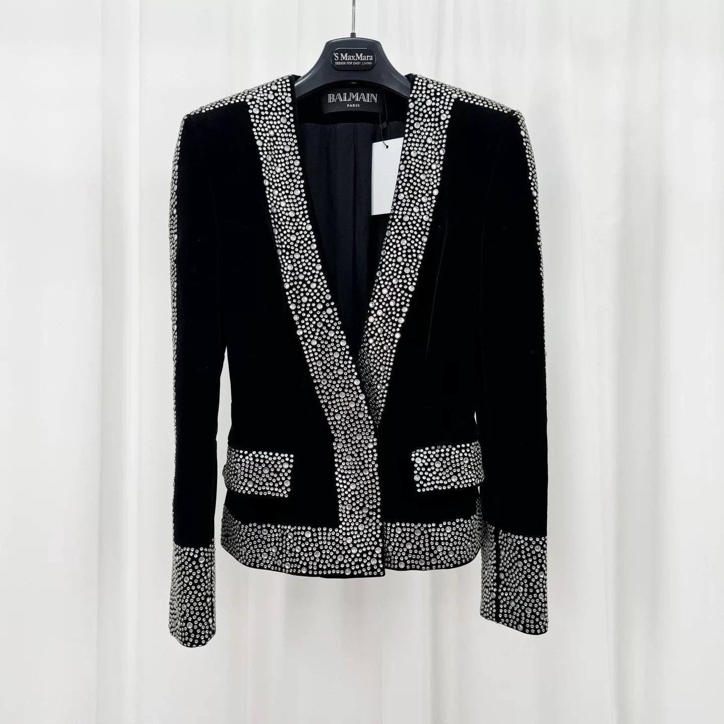 Balmain Balmain Rhinestone Velvet Jacket Size 36 Size XS / US 0-2 / IT 36-38 - 2 Thumbnail