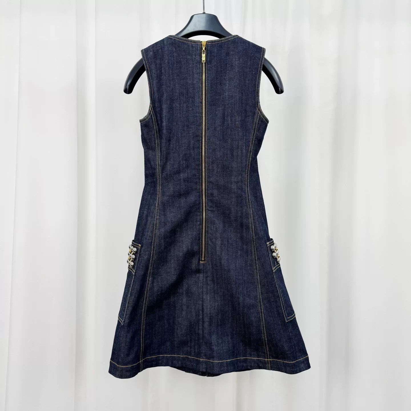 Louis Vuitton Louis Vuitton Studded Denim Mini Dress Size 34 Size XS / US 0-2 / IT 36-38 - 3 Thumbnail
