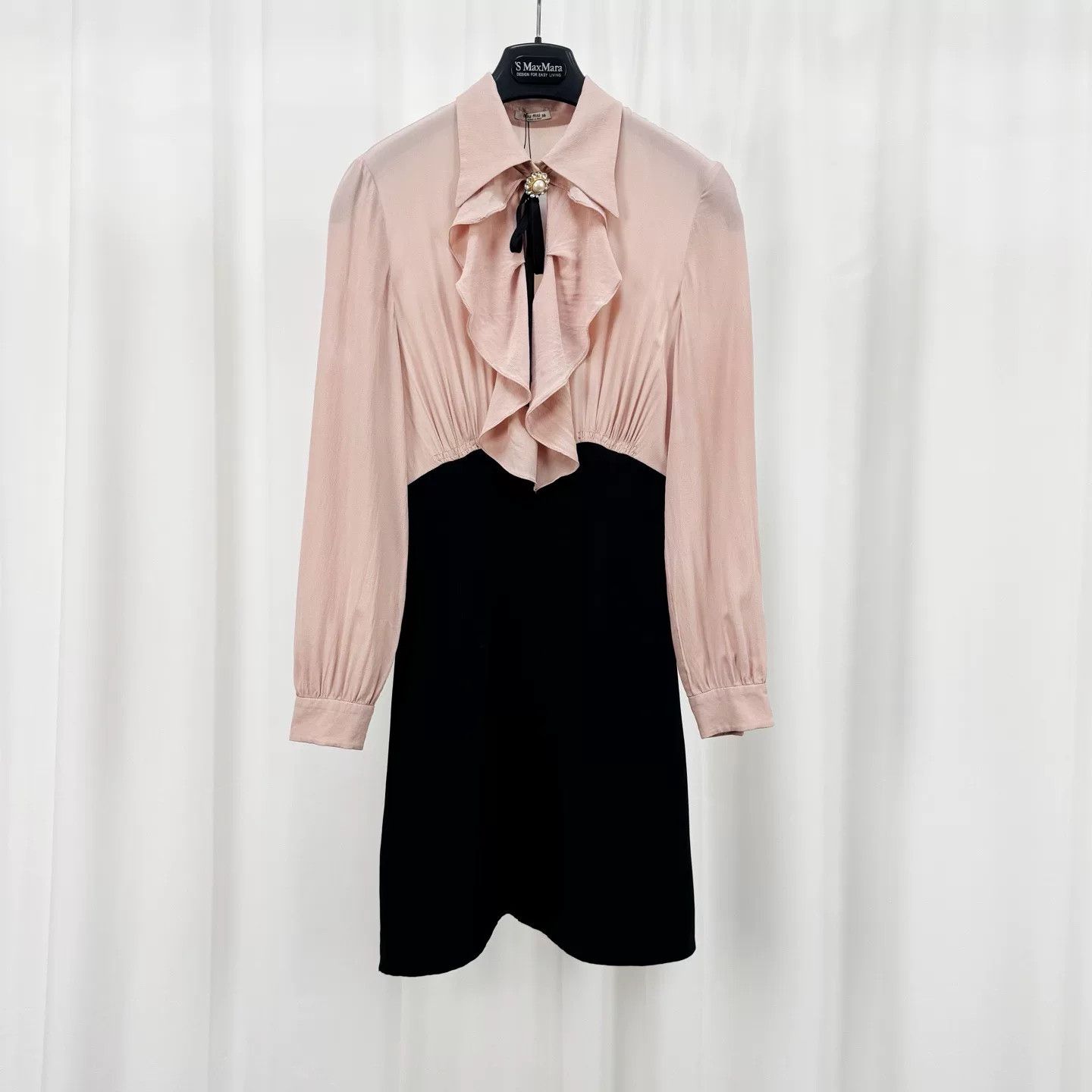 Miu Miu Miu Miu Pearl Button Silk Mini Dress Size 36 Size XS / US 0-2 / IT 36-38 - 2 Thumbnail