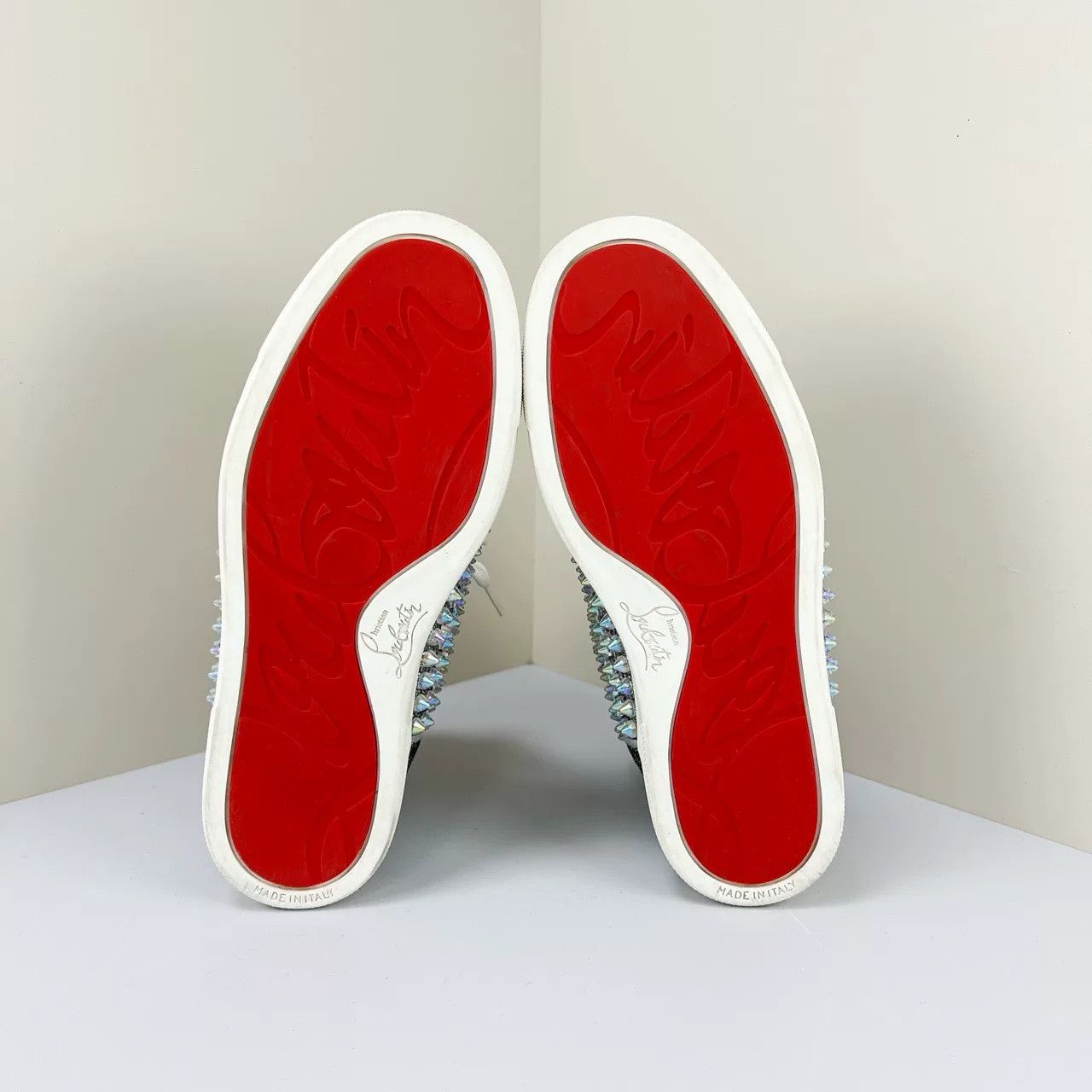Christian Louboutin Christian Louboutin Glitter Studded Hi-Top Sneakers 34.5 Size US 4.5 / IT 34.5 - 7 Thumbnail