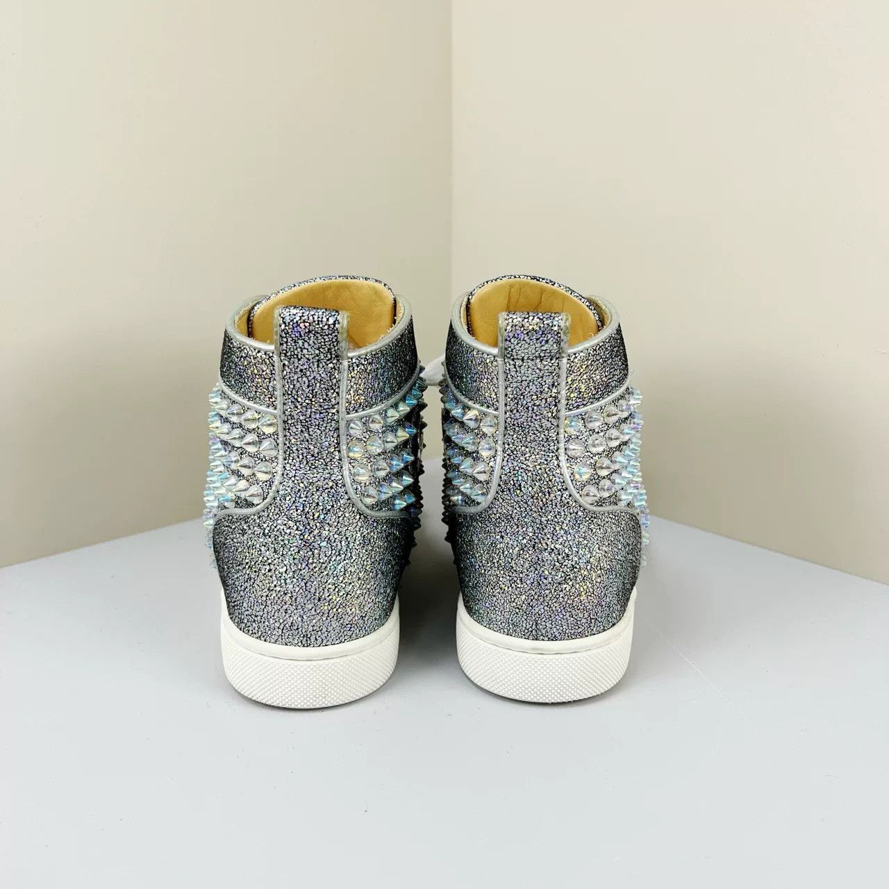 Christian Louboutin Christian Louboutin Glitter Studded Hi-Top Sneakers 34.5 Size US 4.5 / IT 34.5 - 3 Thumbnail