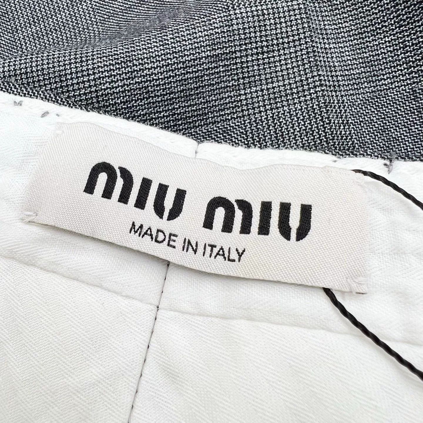 Miu Miu Miu Miu Embroidered Logo Pants Size 38 Size 26" / US 2 / IT 38 - 7 Thumbnail