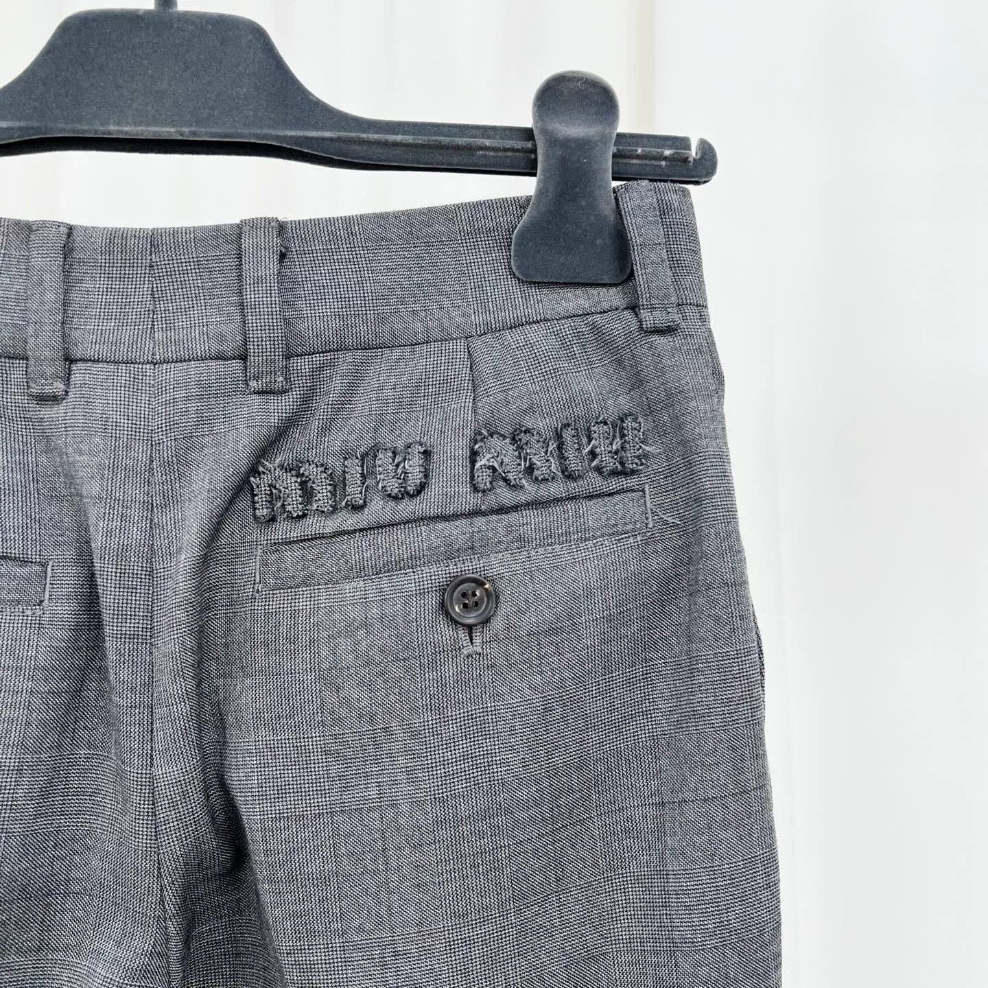 Miu Miu Miu Miu Embroidered Logo Pants Size 38 Size 26" / US 2 / IT 38 - 6 Thumbnail