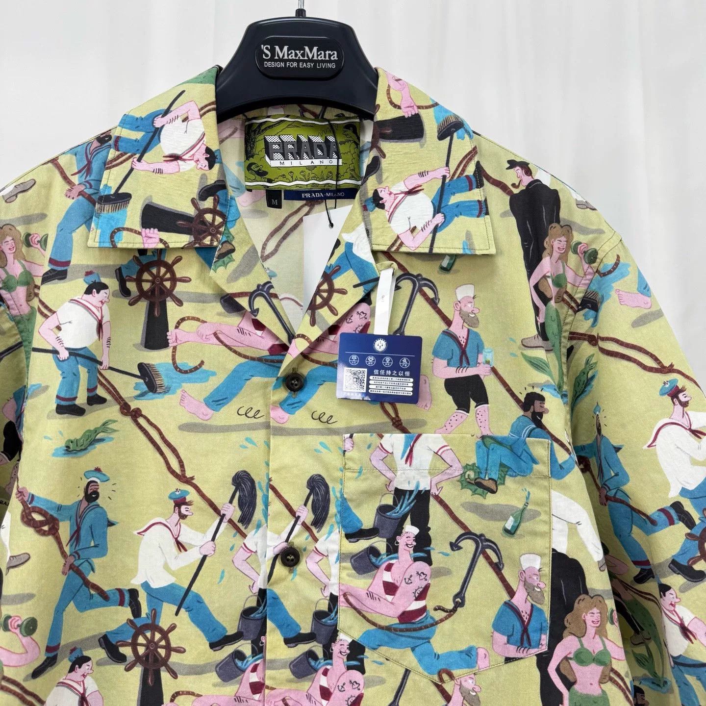 Prada Prada Sailor Cartoon Print Shirt Size M Size US M / EU 48-50 / 2 - 4 Thumbnail