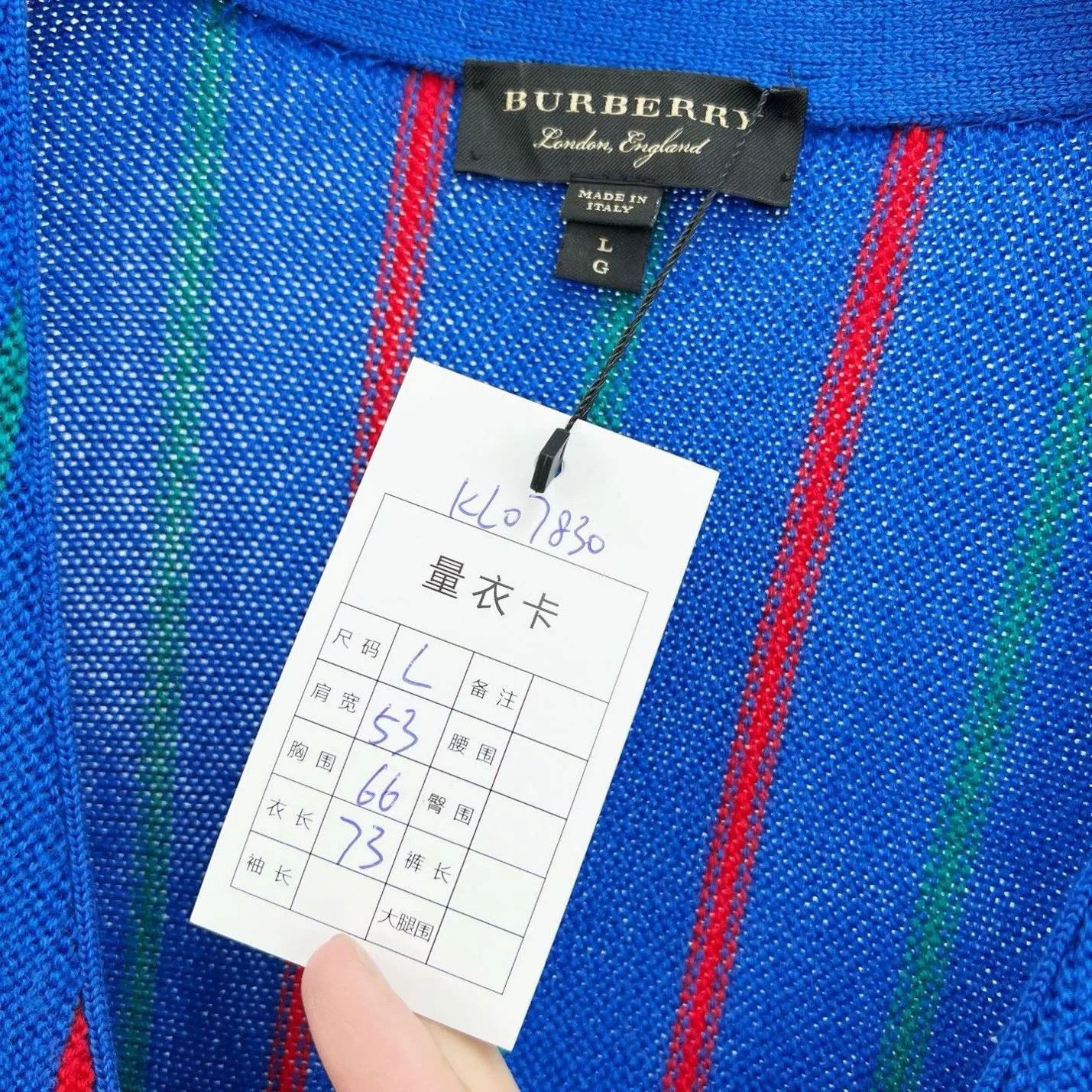Burberry Burberry Striped Wool Knit Cardigan L Size US L / EU 52-54 / 3 - 8 Thumbnail