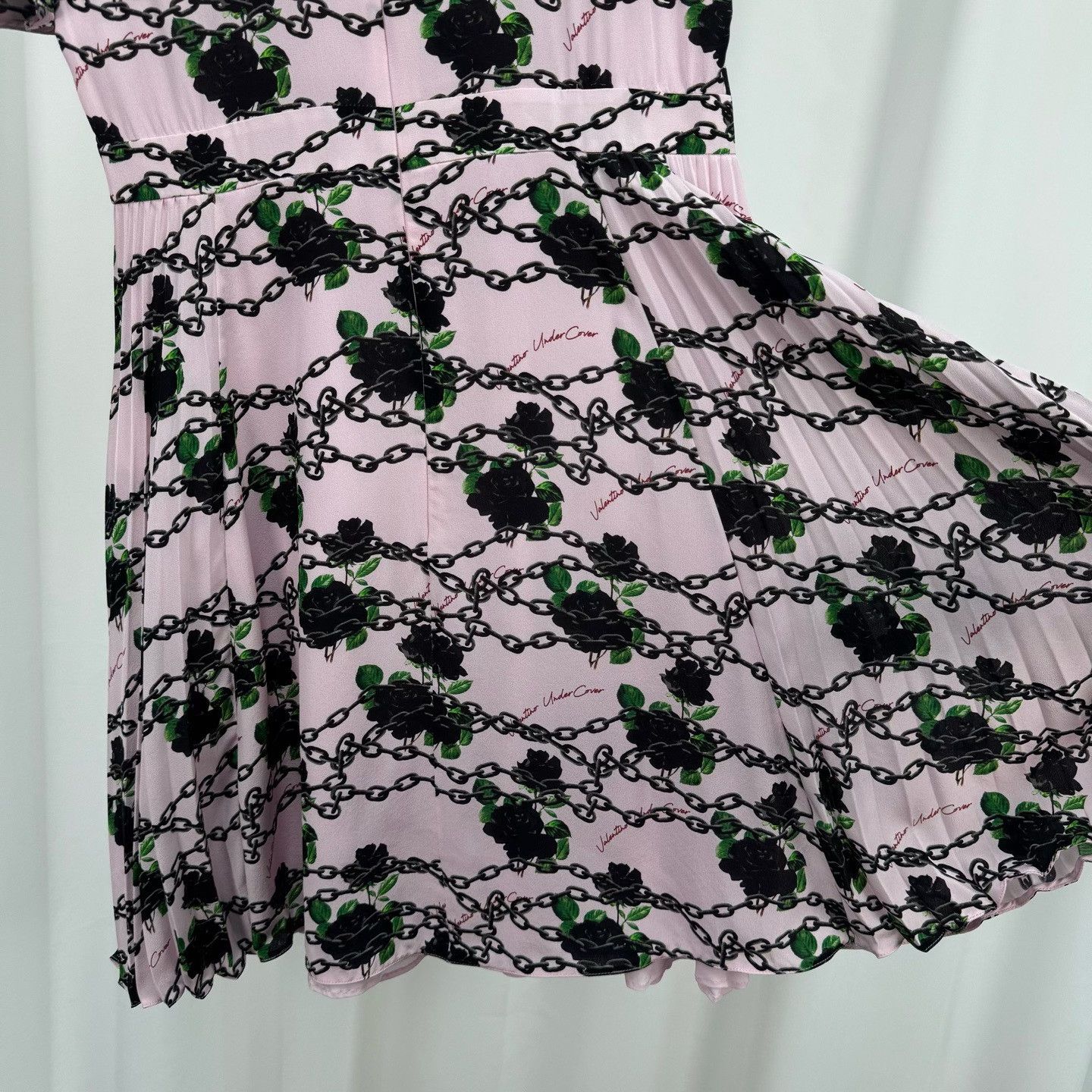 Valentino Valentino Rose Chain Silk Midi Dress Size 42 Size M / US 6-8 / IT 42-44 - 6 Thumbnail