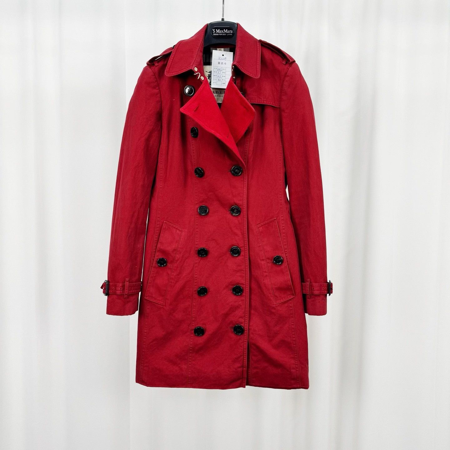 Burberry Burberry Red Trench Coat Size UK 6 Size XS / US 0-2 / IT 36-38 - 2 Thumbnail