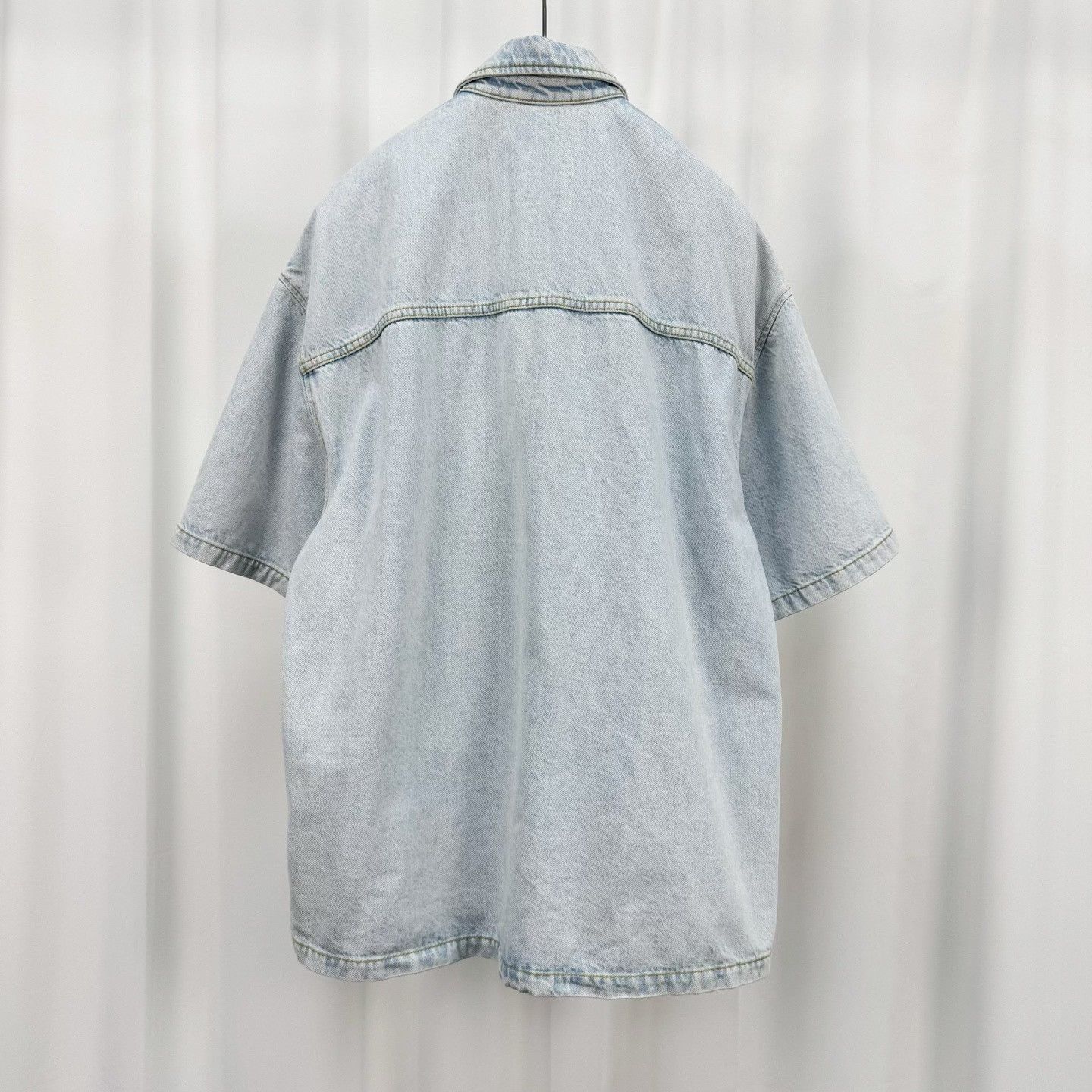 Gucci Gucci Double G Print Denim Short Sleeve Shirt Size S Size US S / EU 44-46 / 1 - 3 Thumbnail