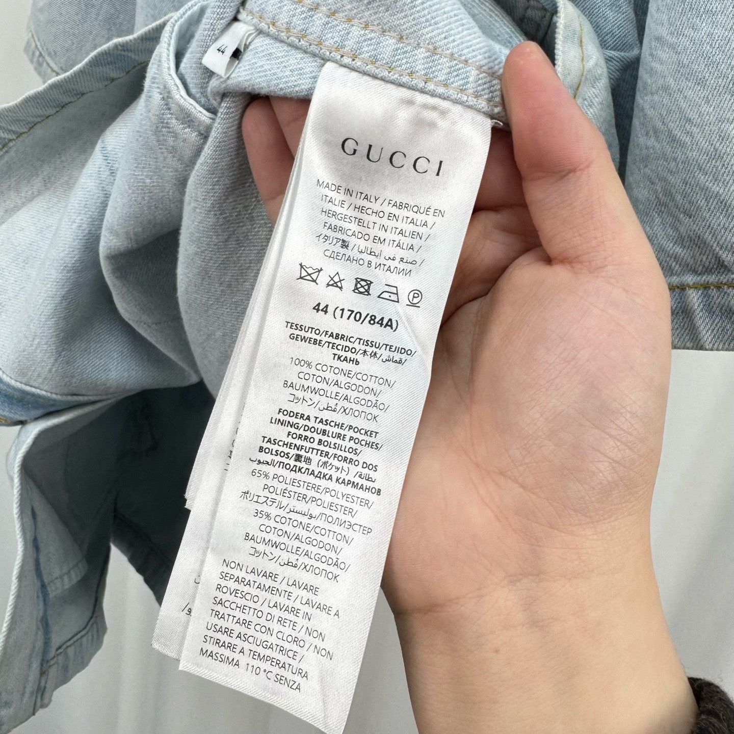 Gucci Gucci Double G Print Denim Short Sleeve Shirt Size S Size US S / EU 44-46 / 1 - 8 Thumbnail