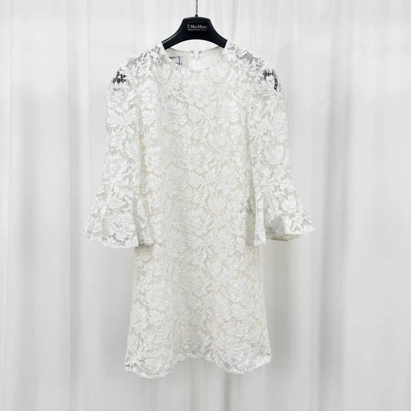 Valentino Valentino White Lace Floral Ruffle Sleeve Dress Size 38 Size XS / US 0-2 / IT 36-38 - 2 Thumbnail