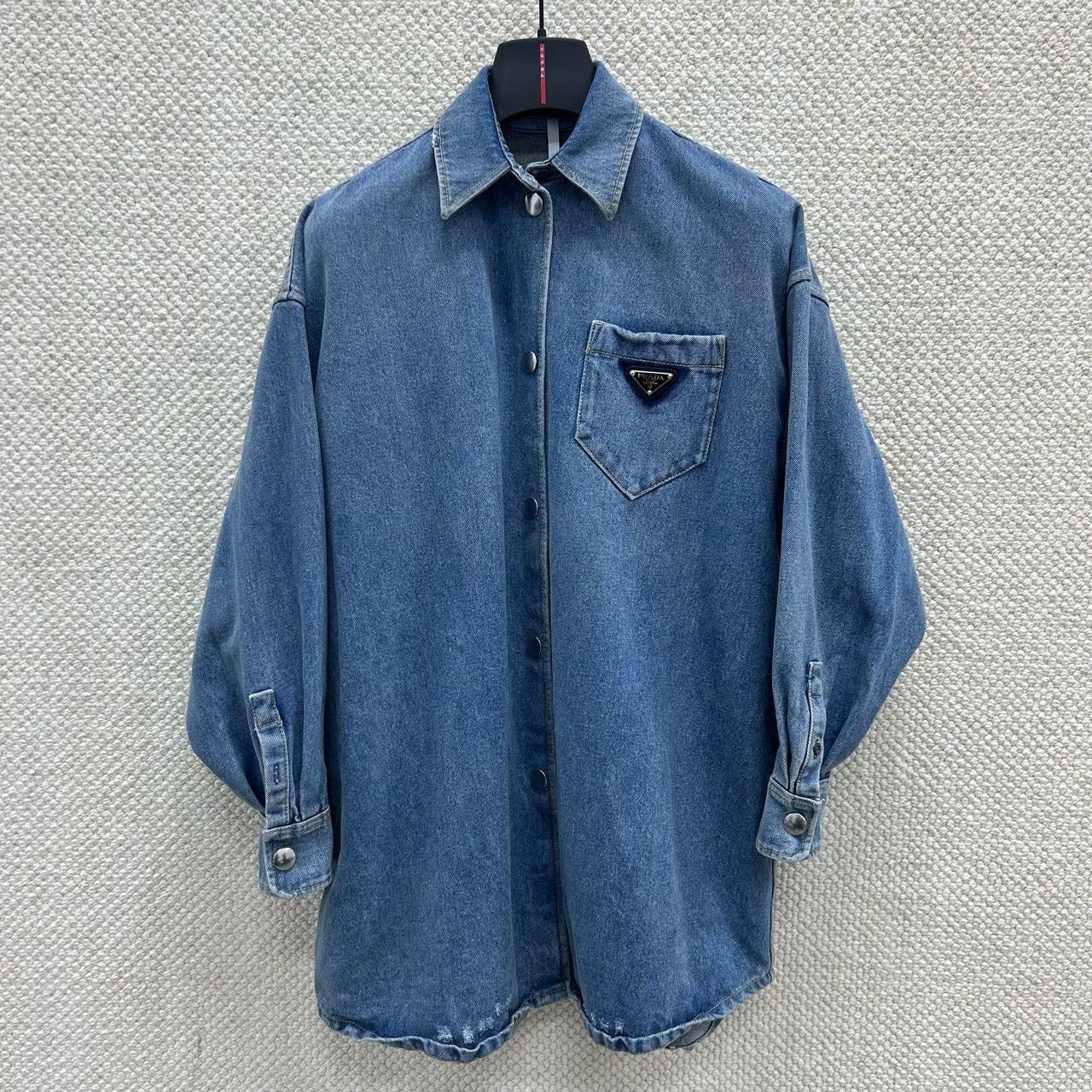 Prada Prada Logo Denim Jacket Size 38 Size XS / US 0-2 / IT 36-38 - 2 Thumbnail