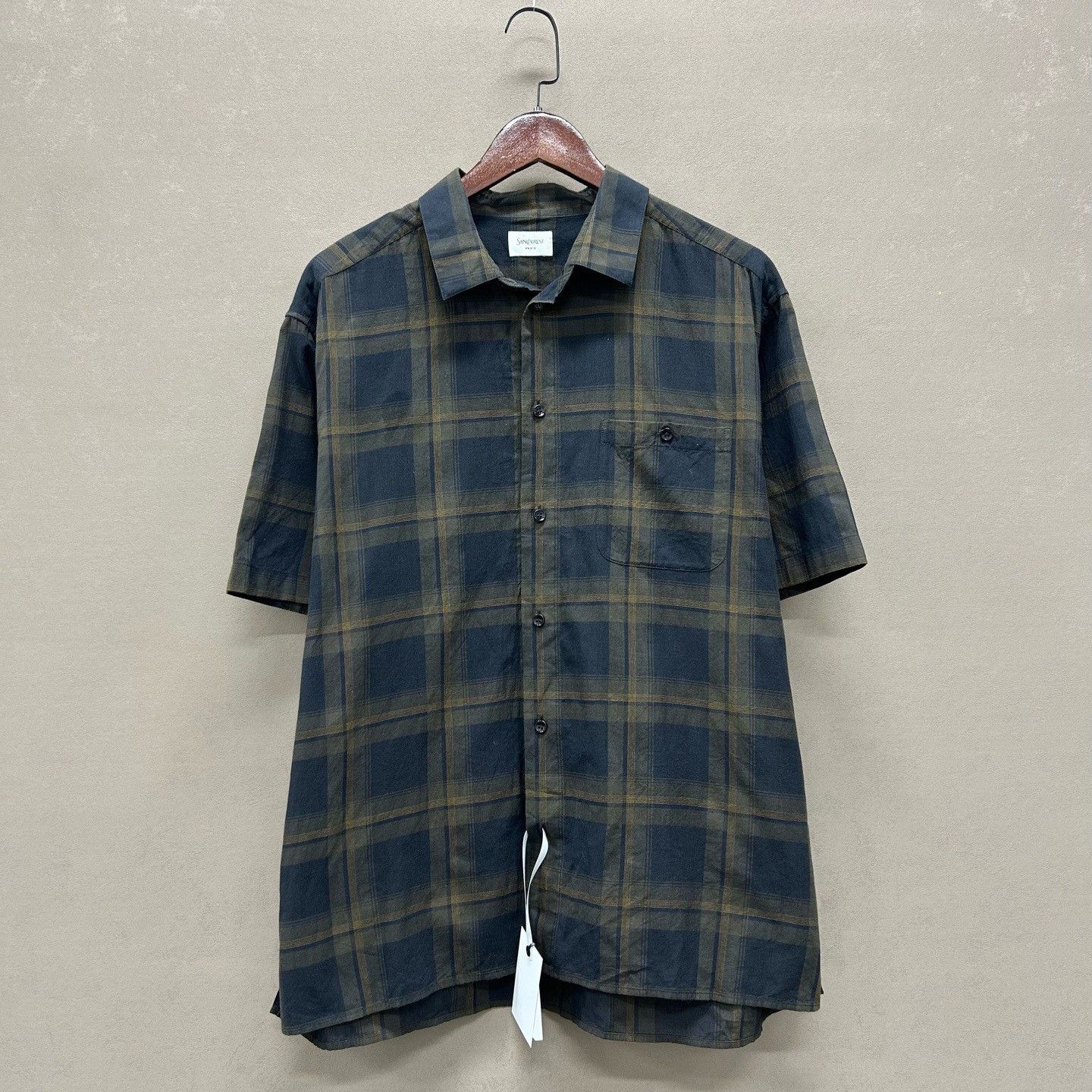 Saint Laurent Paris Saint Laurent Plaid Short Sleeve Shirt Size M Size US M / EU 48-50 / 2 - 2 Thumbnail