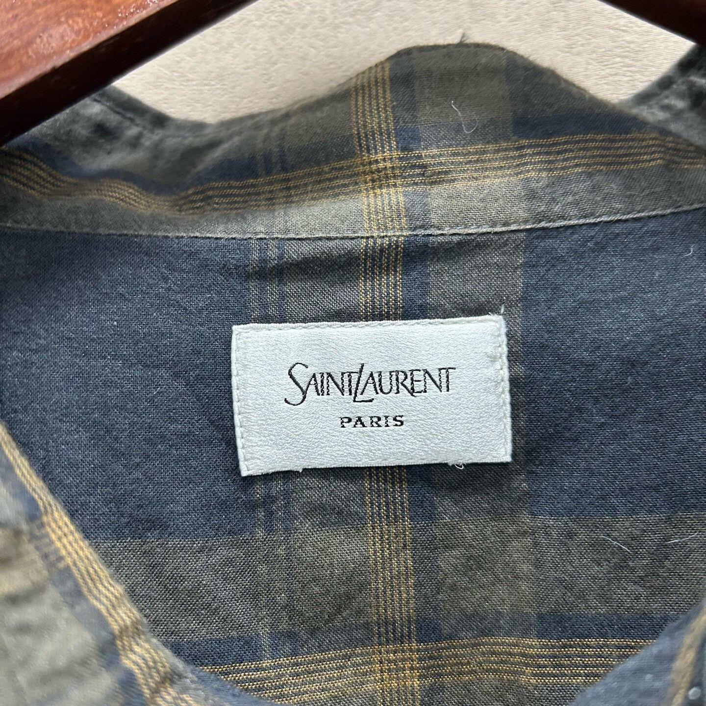 Saint Laurent Paris Saint Laurent Plaid Short Sleeve Shirt Size M Size US M / EU 48-50 / 2 - 4 Thumbnail