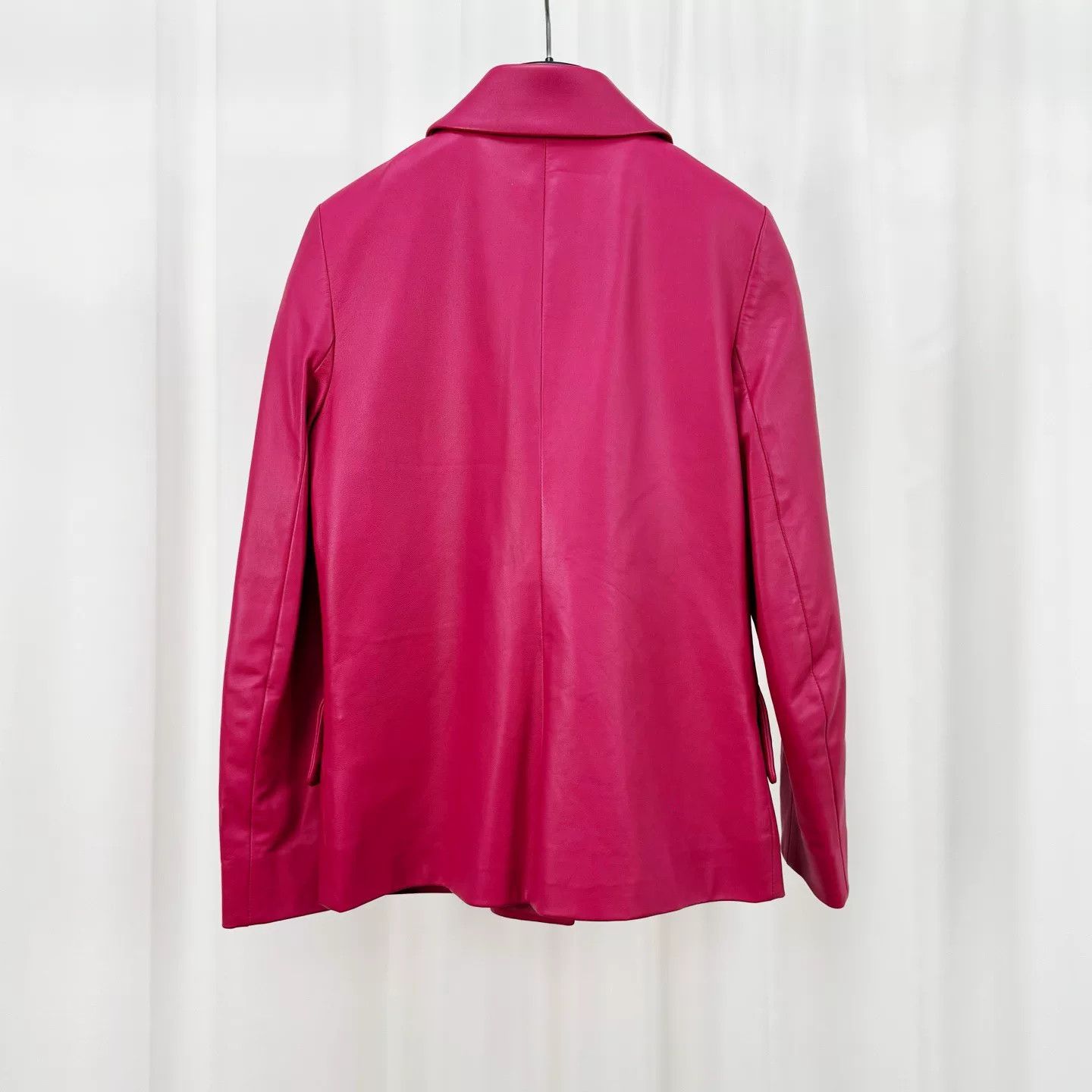 Miu Miu Miu Miu Fuchsia Ruffle Leather Jacket Size 36 Size XS / US 0-2 / IT 36-38 - 3 Thumbnail