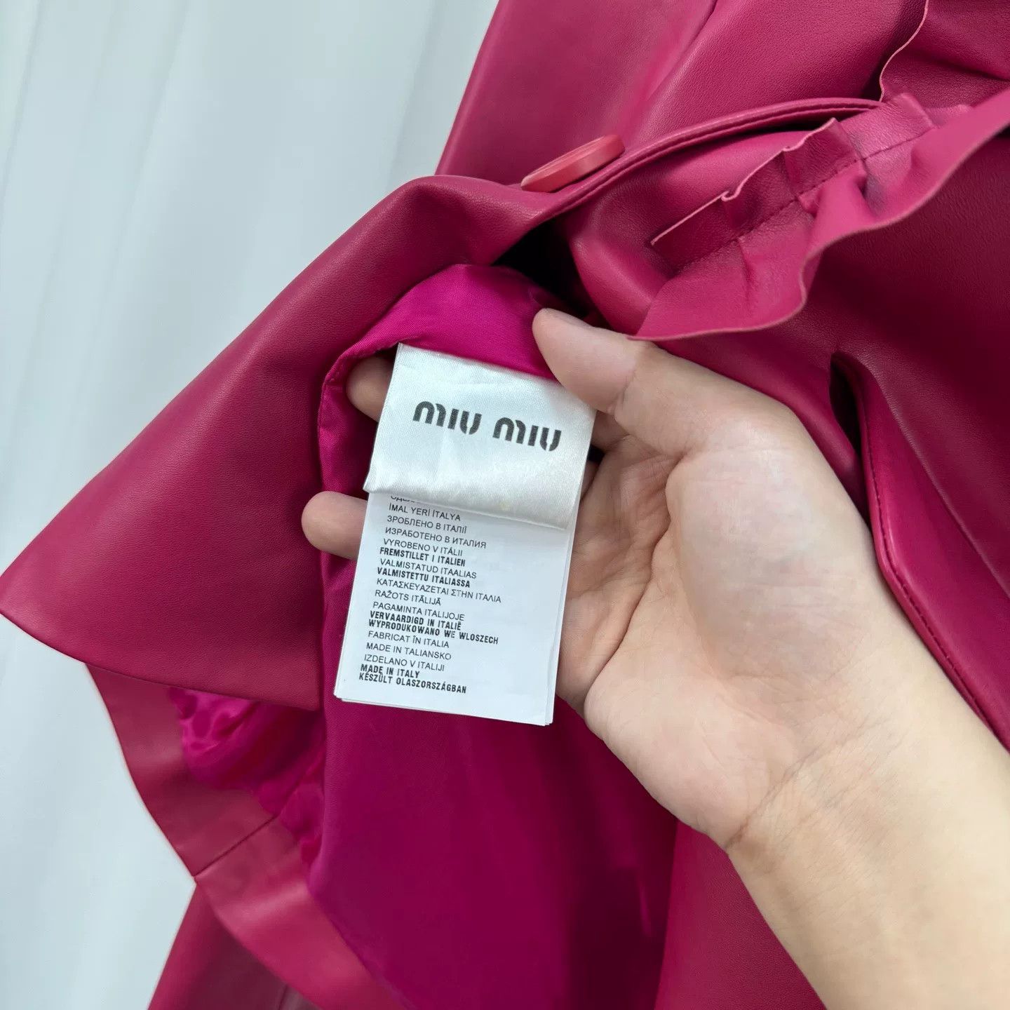 Miu Miu Miu Miu Fuchsia Ruffle Leather Jacket Size 36 Size XS / US 0-2 / IT 36-38 - 7 Thumbnail