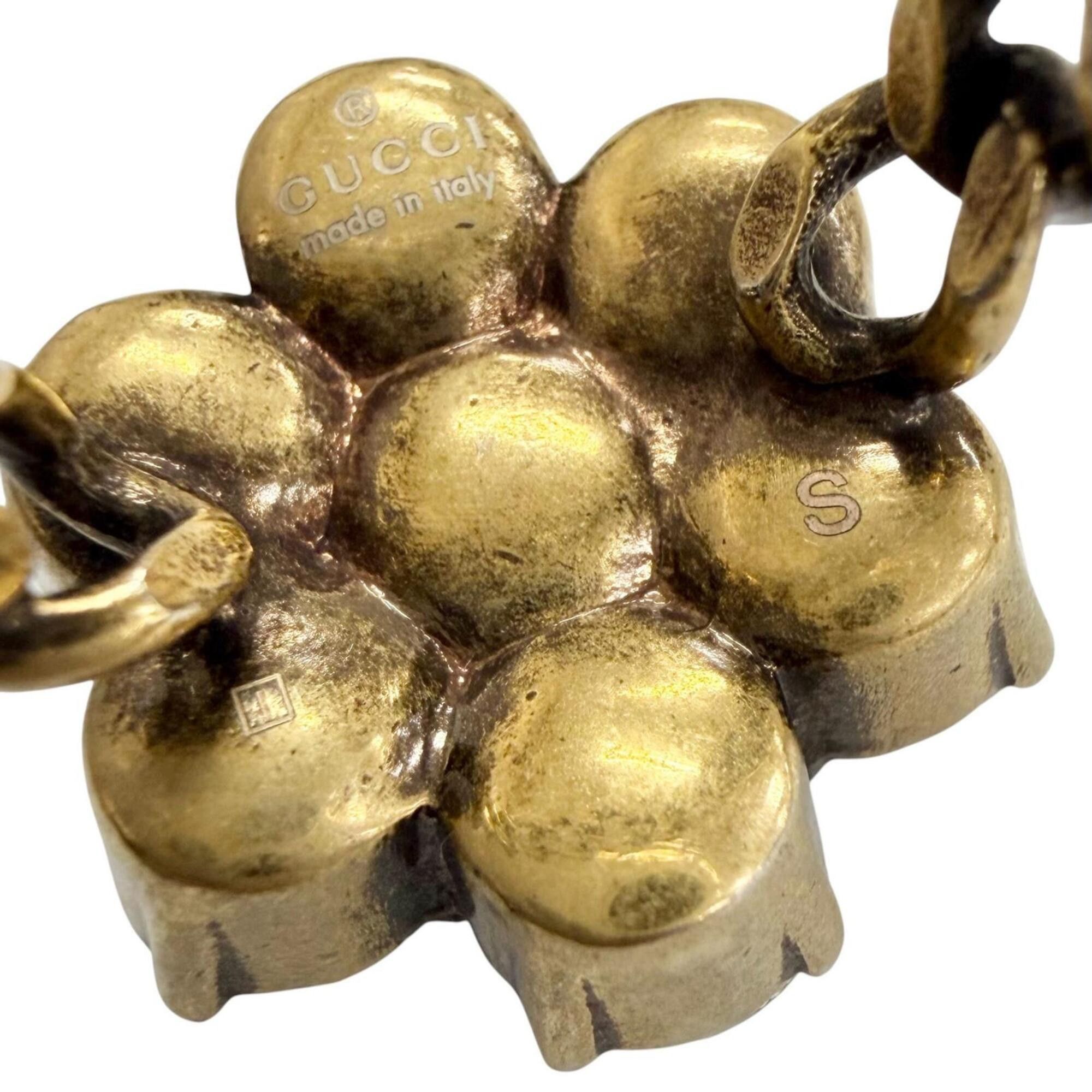 Gucci GUCCI GG Marmont Flower Rhinestone Ring, Gold Tone, Size S, Made in Italy, Women's, with Box. Size ONE SIZE - 7 Thumbnail