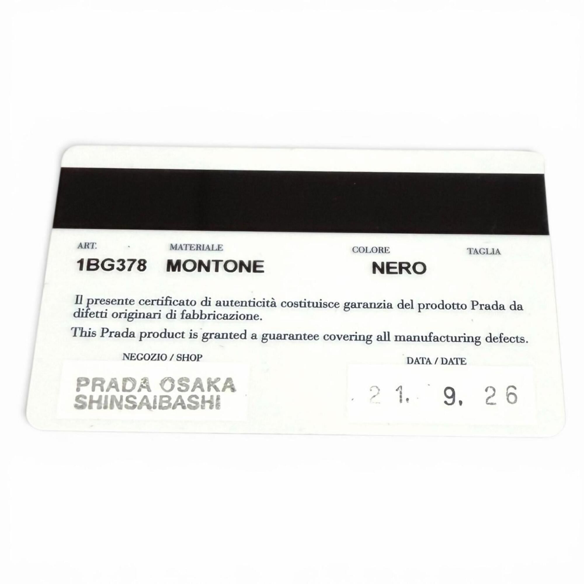 Prada PRADA 1BG378 Triangle Logo 2-Way Shearling Fur Shoulder Bag with Pouch, Black, Made in Italy, Women's, Dust Size ONE SIZE - 16 Thumbnail