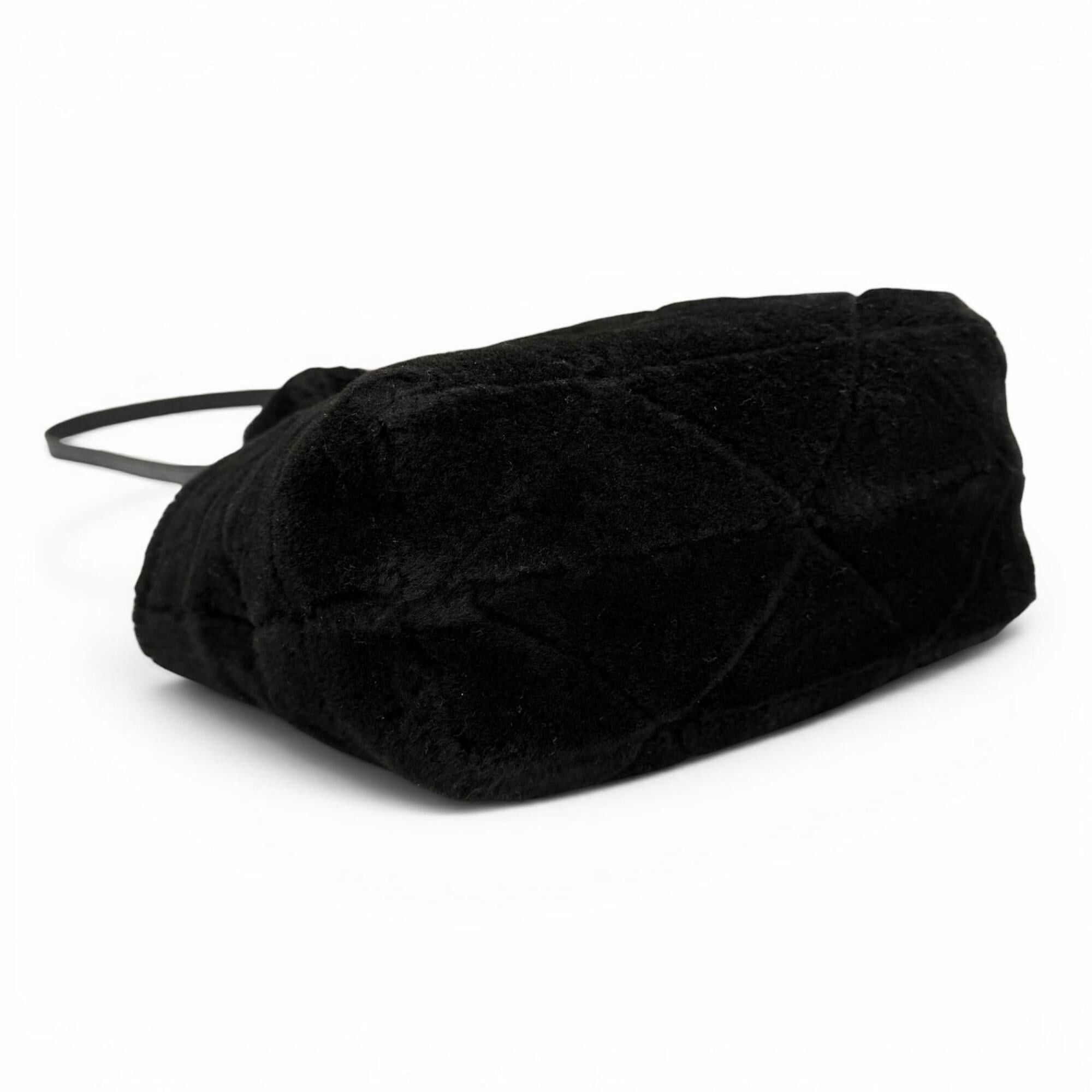Prada PRADA 1BG378 Triangle Logo 2-Way Shearling Fur Shoulder Bag with Pouch, Black, Made in Italy, Women's, Dust Size ONE SIZE - 4 Thumbnail