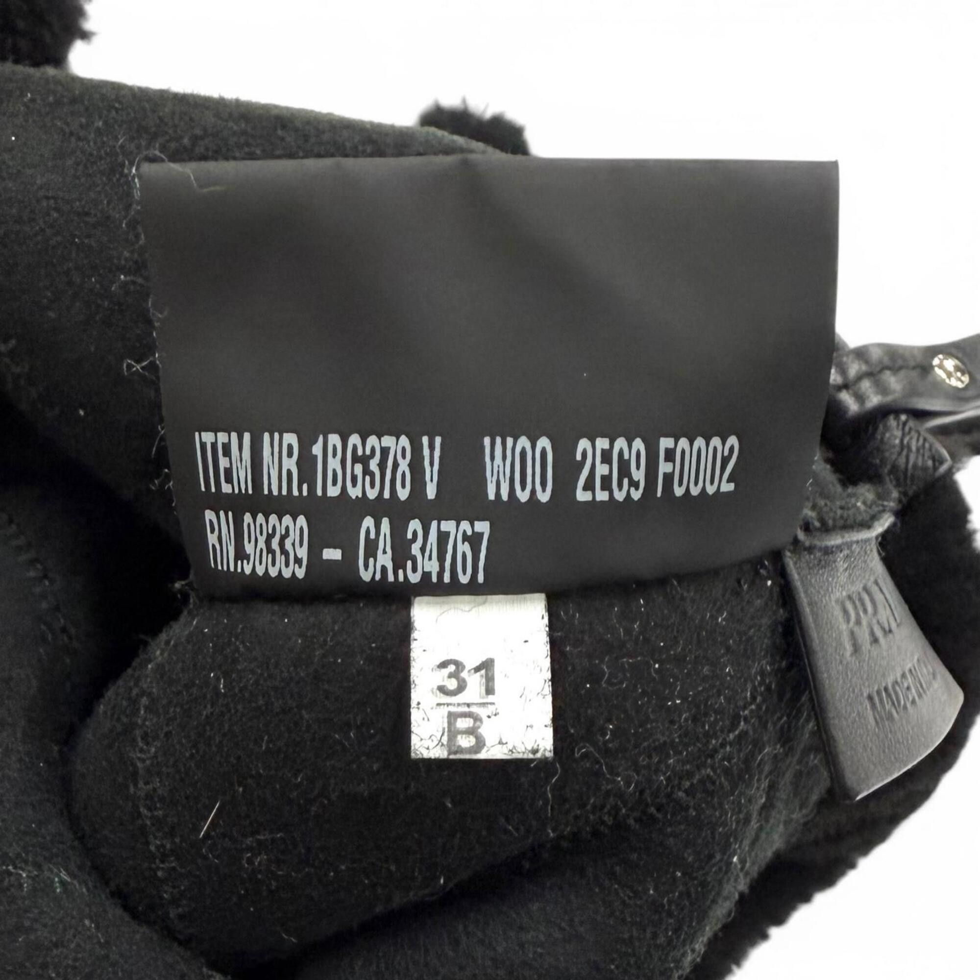Prada PRADA 1BG378 Triangle Logo 2-Way Shearling Fur Shoulder Bag with Pouch, Black, Made in Italy, Women's, Dust Size ONE SIZE - 14 Thumbnail